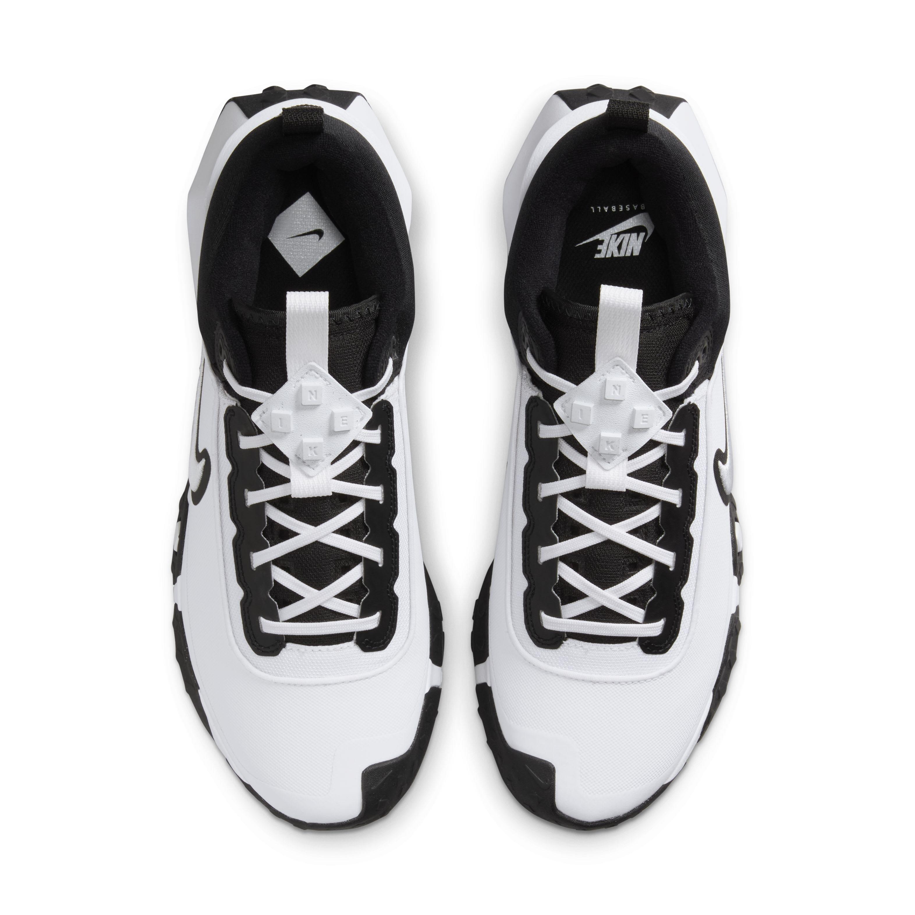 Nike Air Diamond Varsity Turf "White/Black" Men's Baseball Shoe - WHITE/BLACK Thumbnail View 4