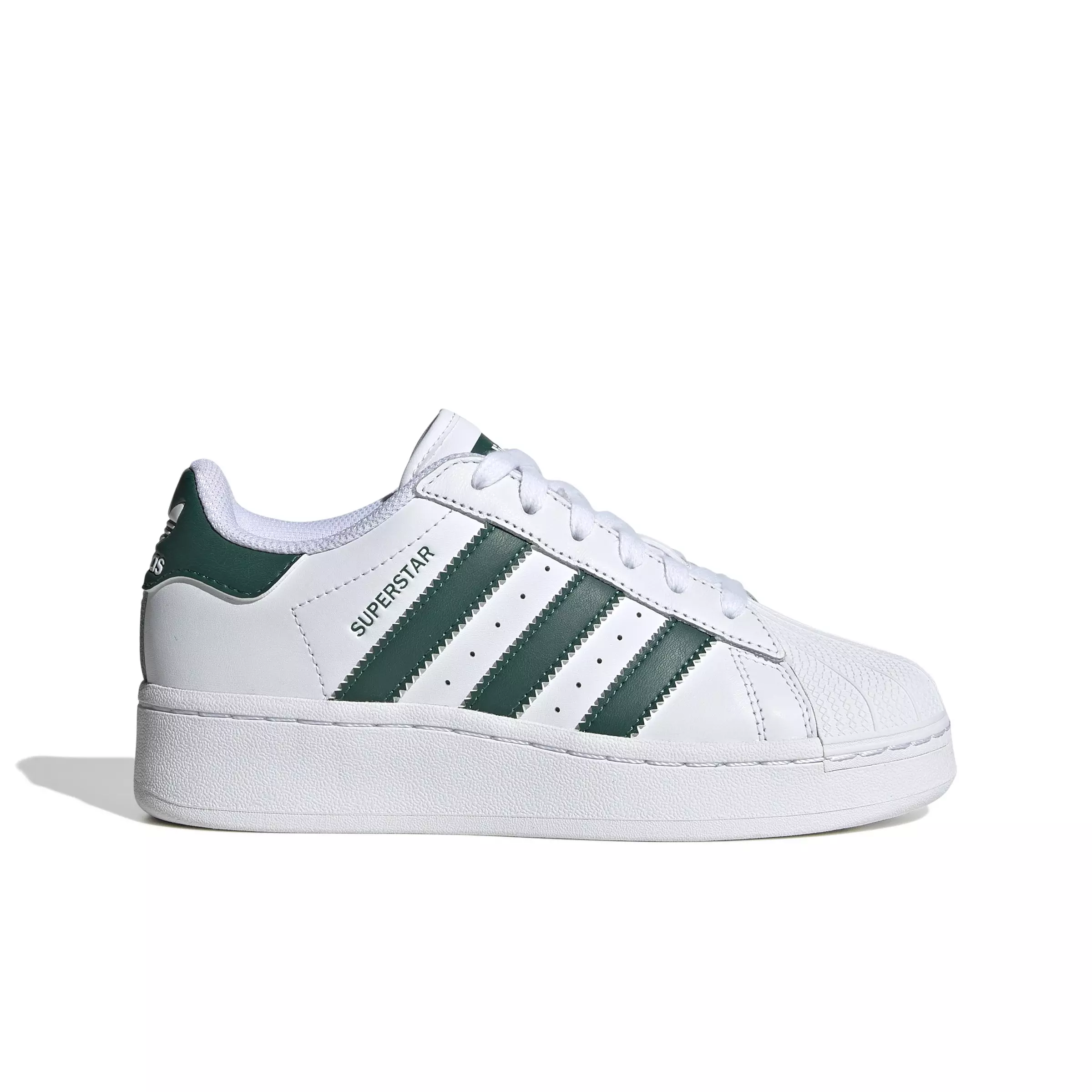 adidas Originals Superstar XLG "Ftwr White/Collegiate Green/Ftwr White" Grade School Boys' Shoe - WHITE/GREEN/WHITE