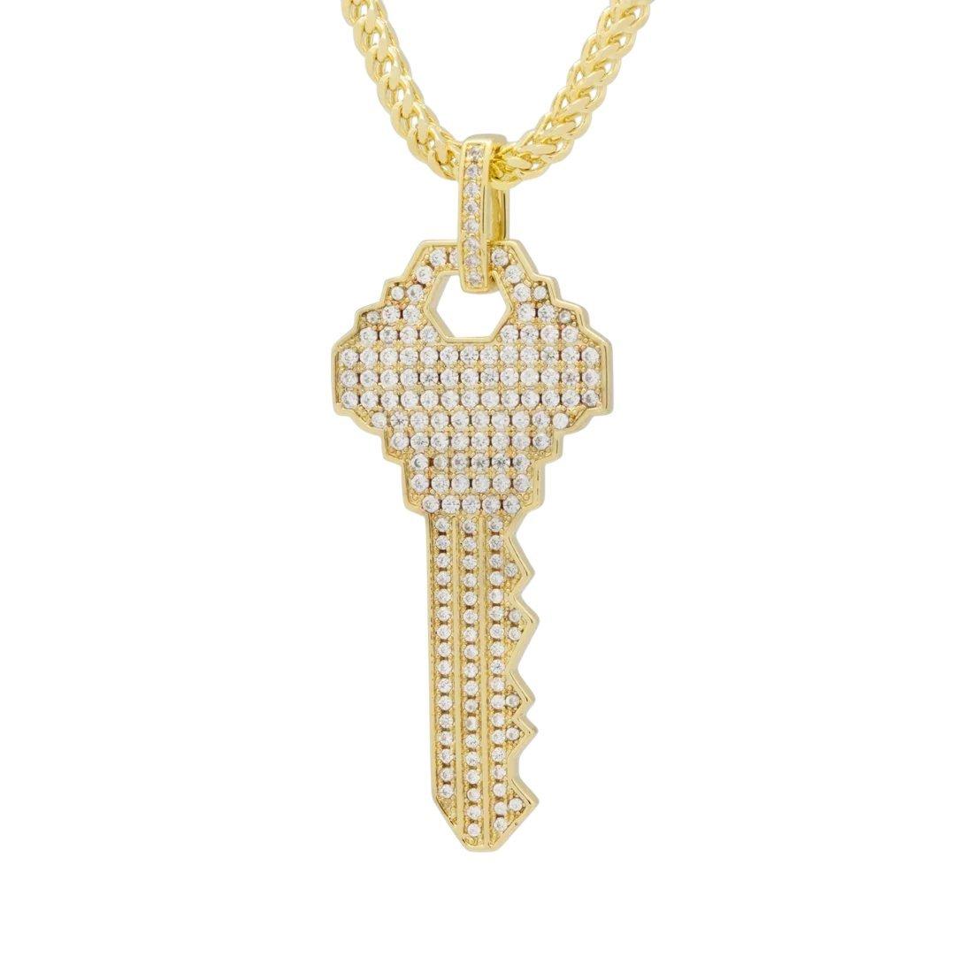 King Ice Key To Love Necklace Set - GOLD