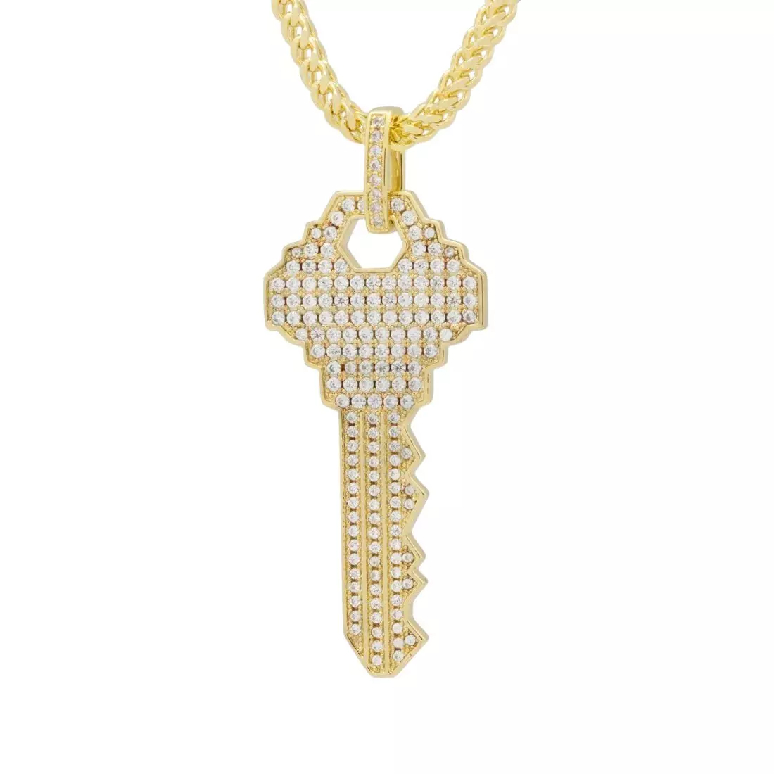 King Ice Key To Love Necklace Set - GOLD