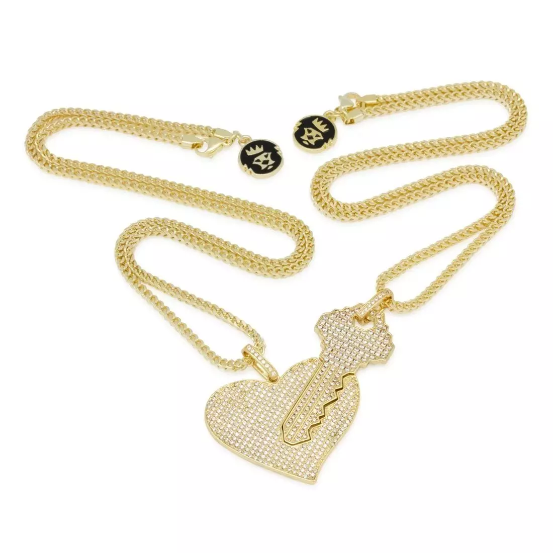 King Ice Key To Love Necklace Set - GOLD