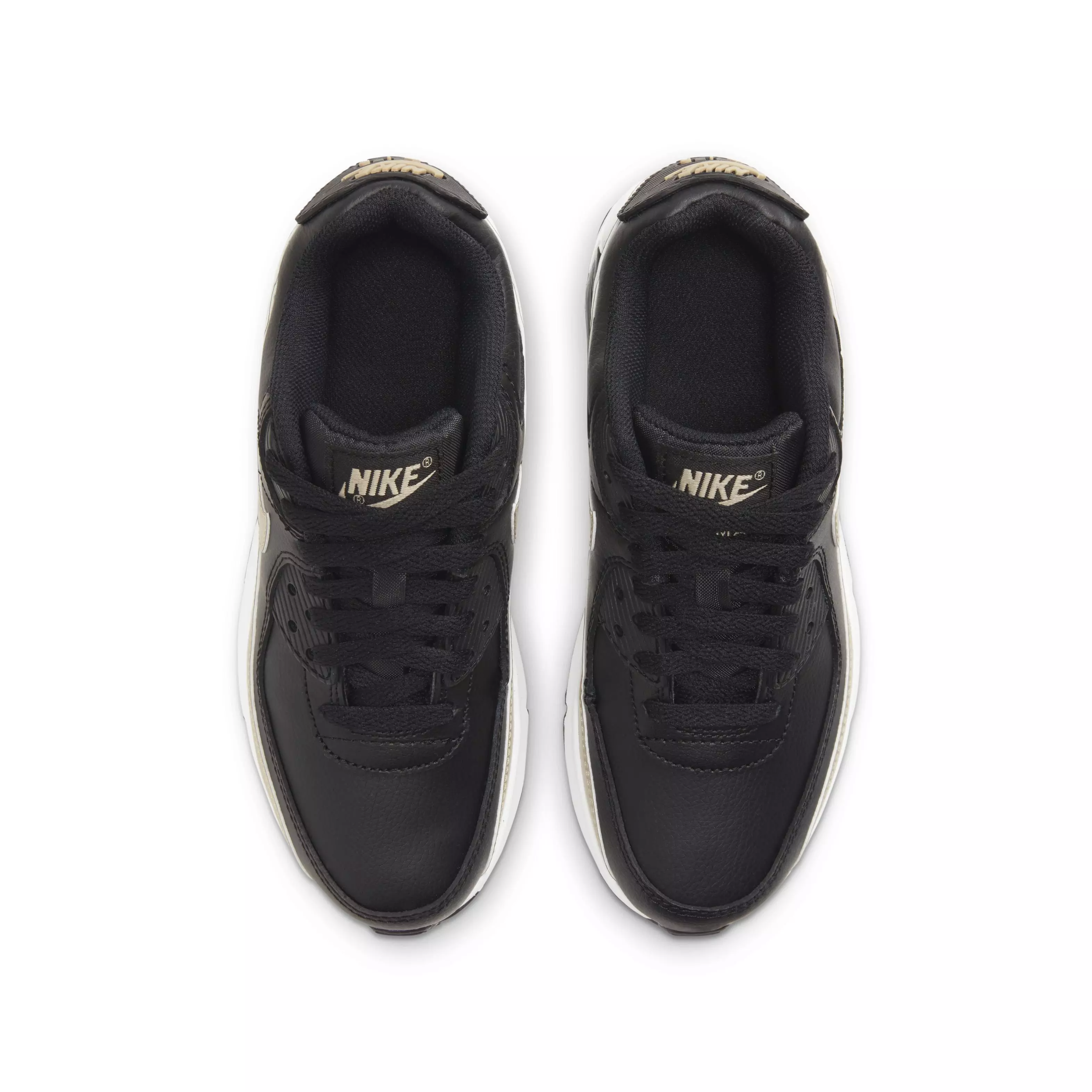 Nike Air Max 90 LTR "Black/Metallic Gold/White" Grade School Boys' Shoe - BLACK/GOLD/WHITE