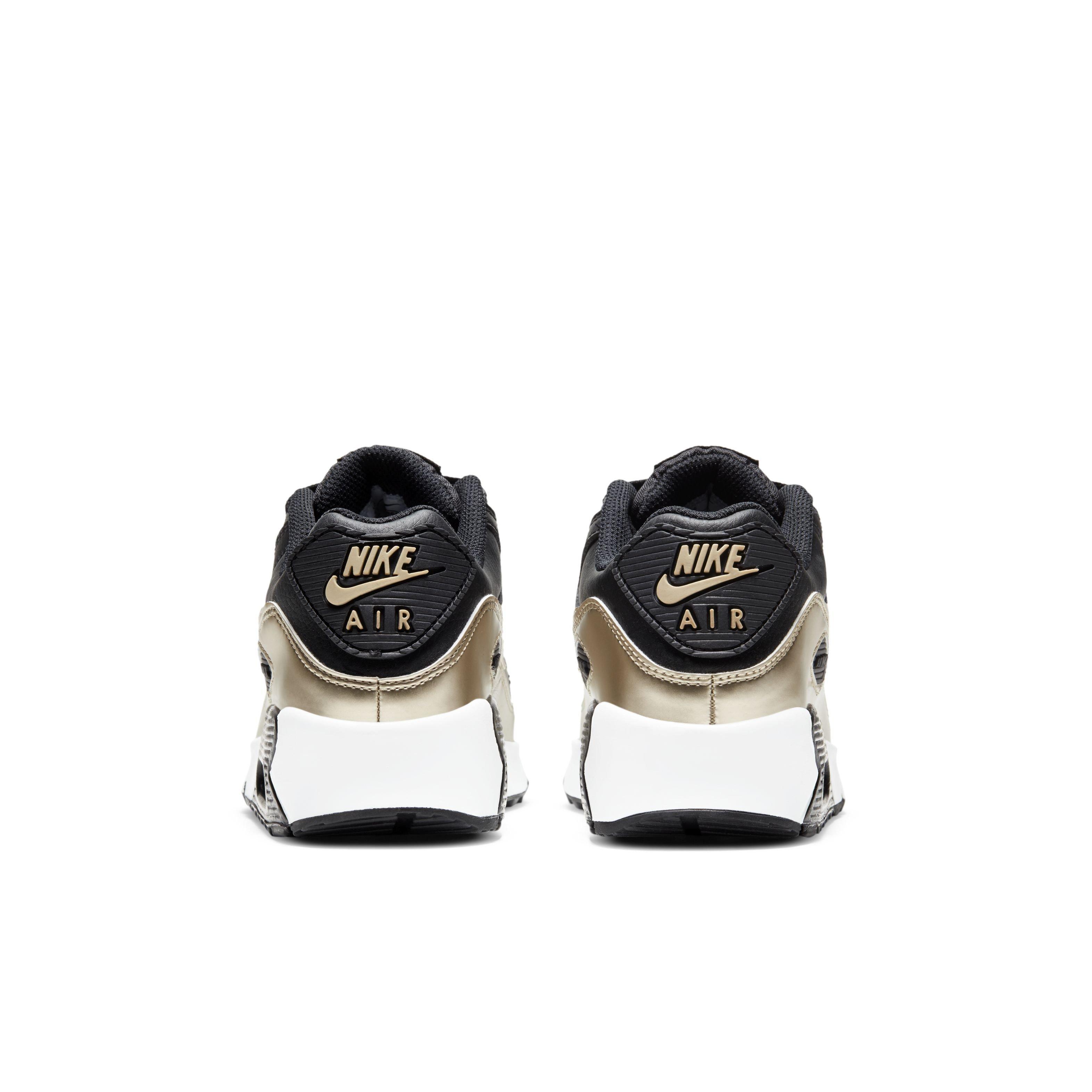 Nike Air Max 90 LTR "Black/Metallic Gold/White" Grade School Boys' Shoe - BLACK/GOLD/WHITE Thumbnail View 5