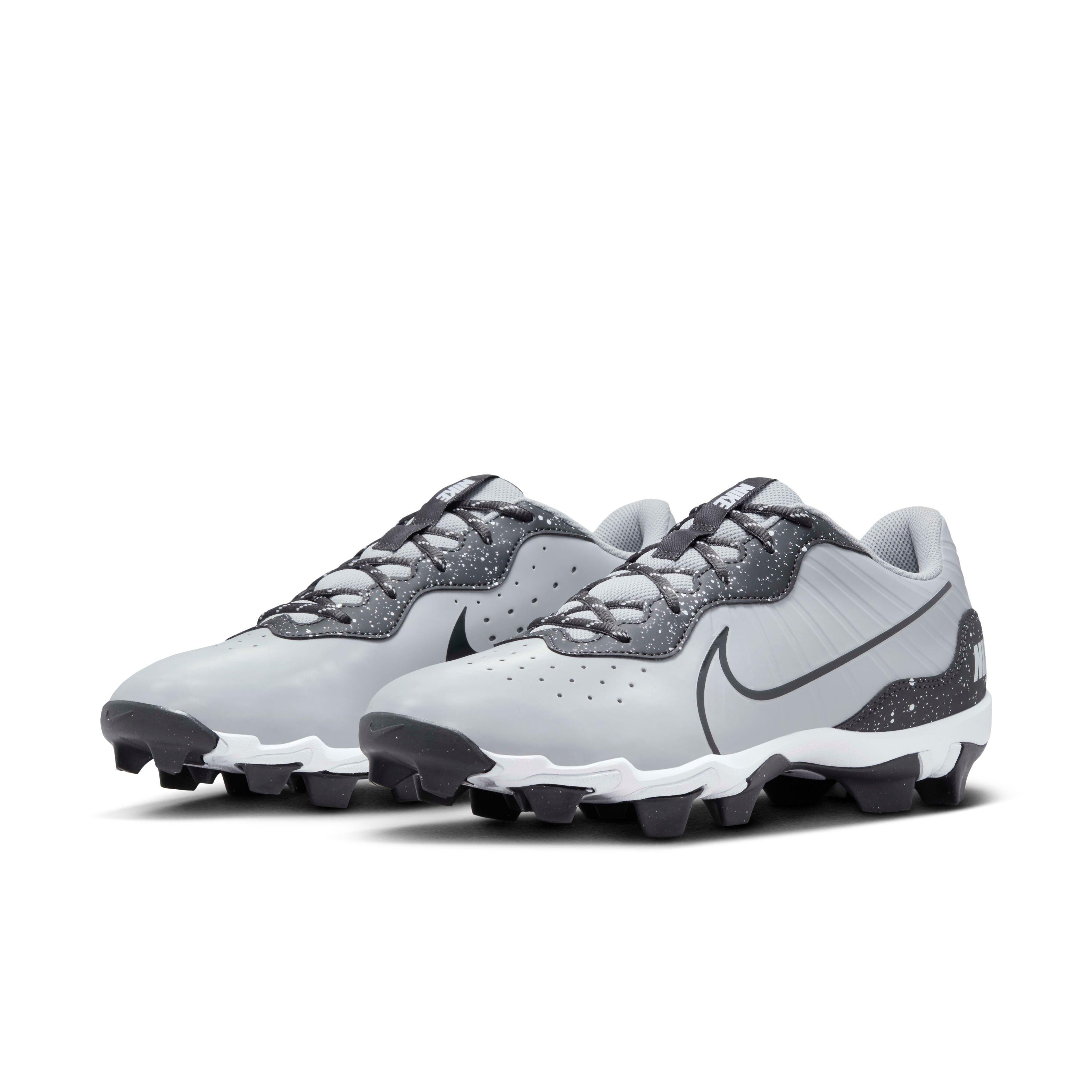 Nike Alpha Huarache 4 Keystone "Wolf Grey/White/Dark Smoke Grey" Men's Baseball Cleat - GREY/WHITE/DK GREY Thumbnail View 3