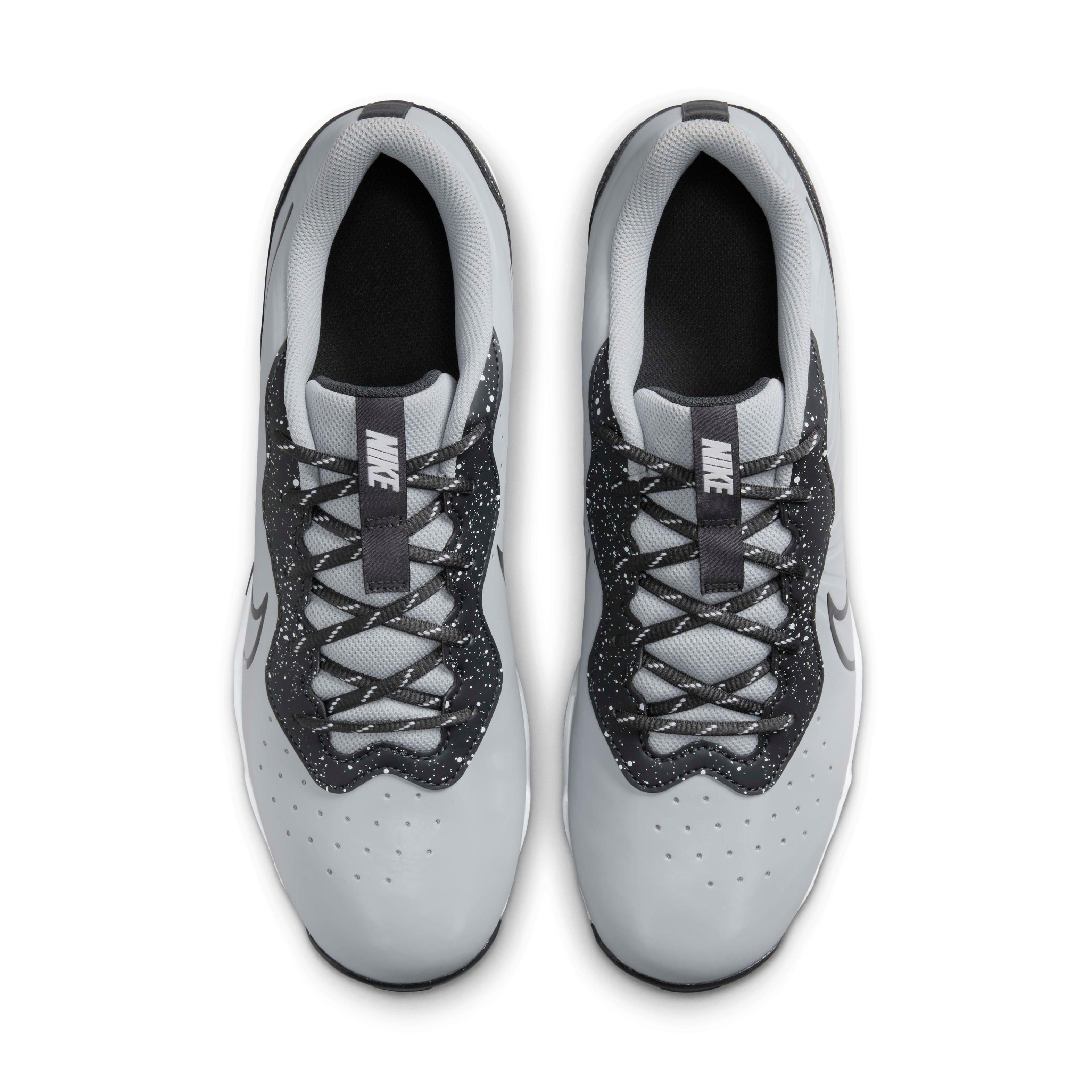Nike Alpha Huarache 4 Keystone "Wolf Grey/White/Dark Smoke Grey" Men's Baseball Cleat - GREY/WHITE/DK GREY Thumbnail View 4
