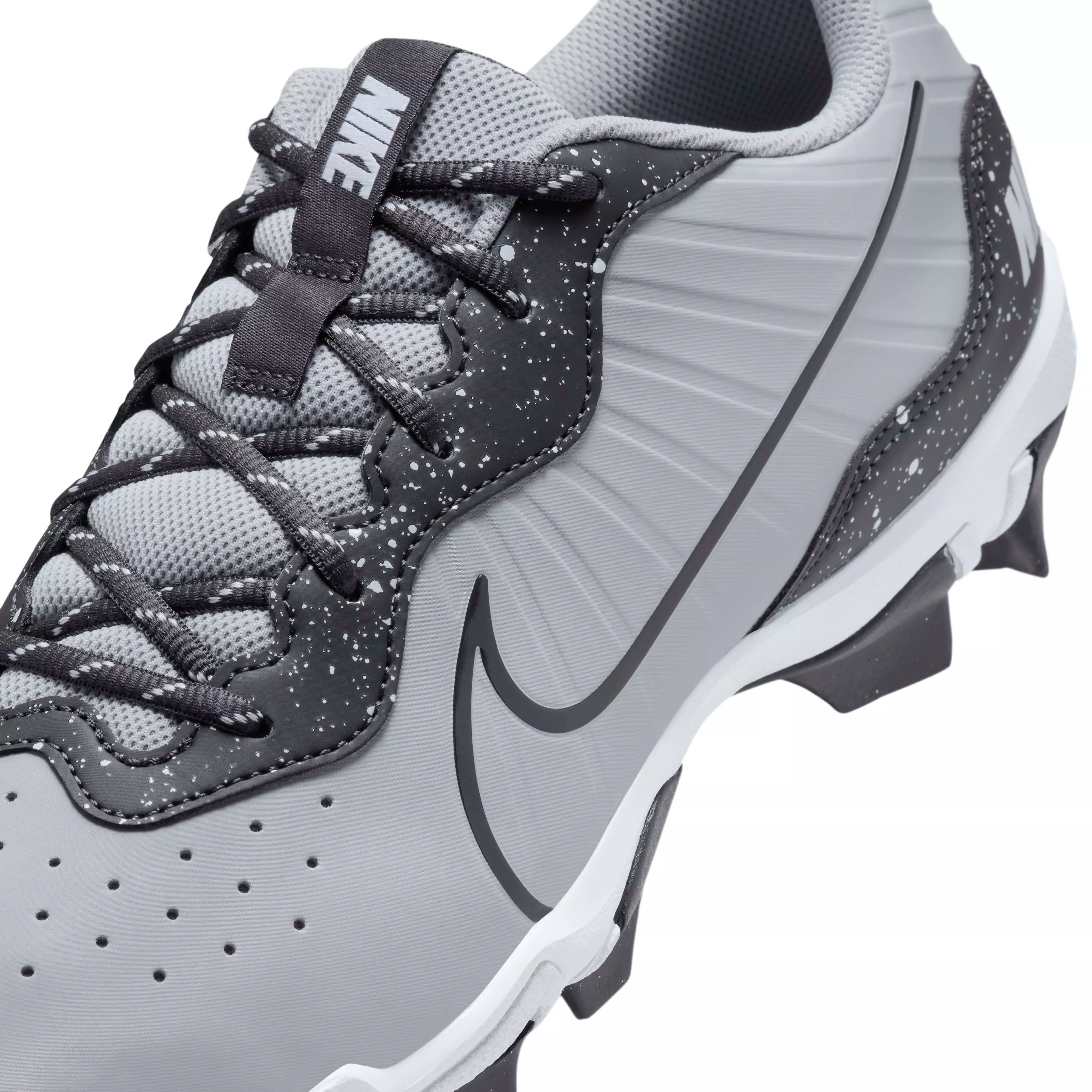 Nike Alpha Huarache 4 Keystone "Wolf Grey/White/Dark Smoke Grey" Men's Baseball Cleat - GREY/WHITE/DK GREY