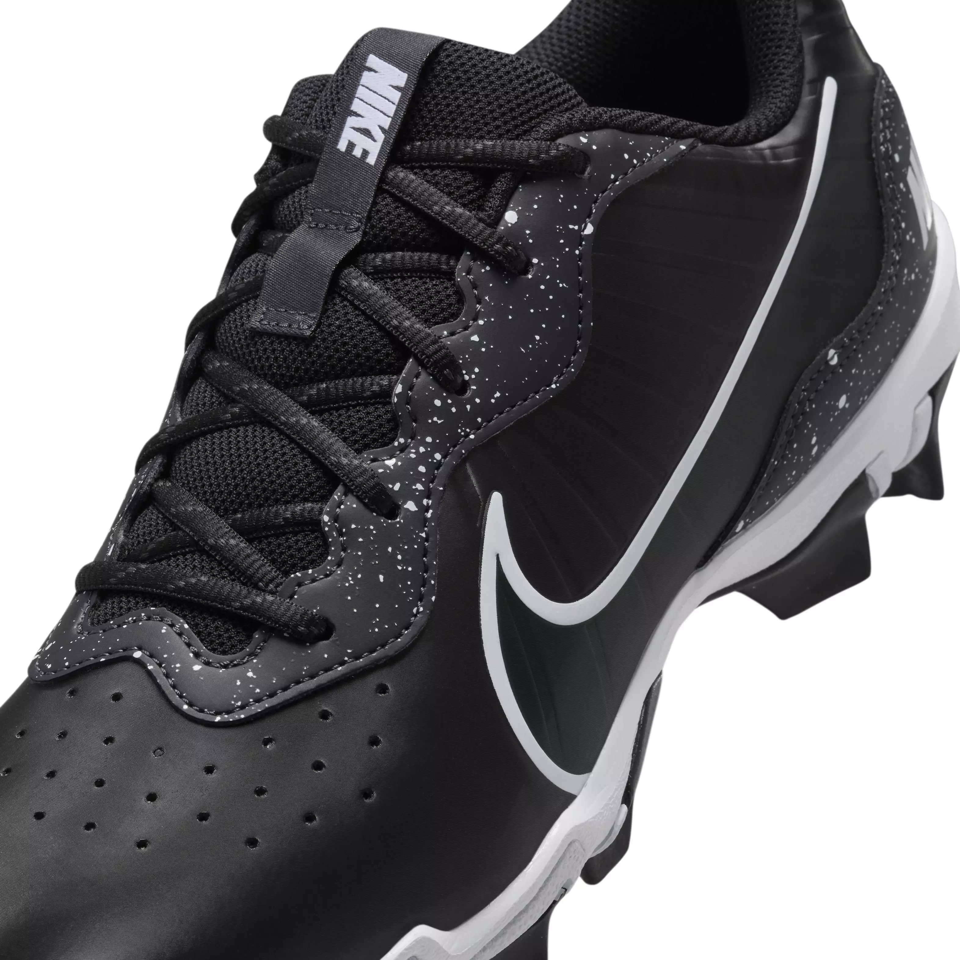 Nike Alpha Huarache 4 Keystone "Black/Dark Smoke Grey/White" Men's Baseball Cleat - BLACK/DK GREY/WHITE