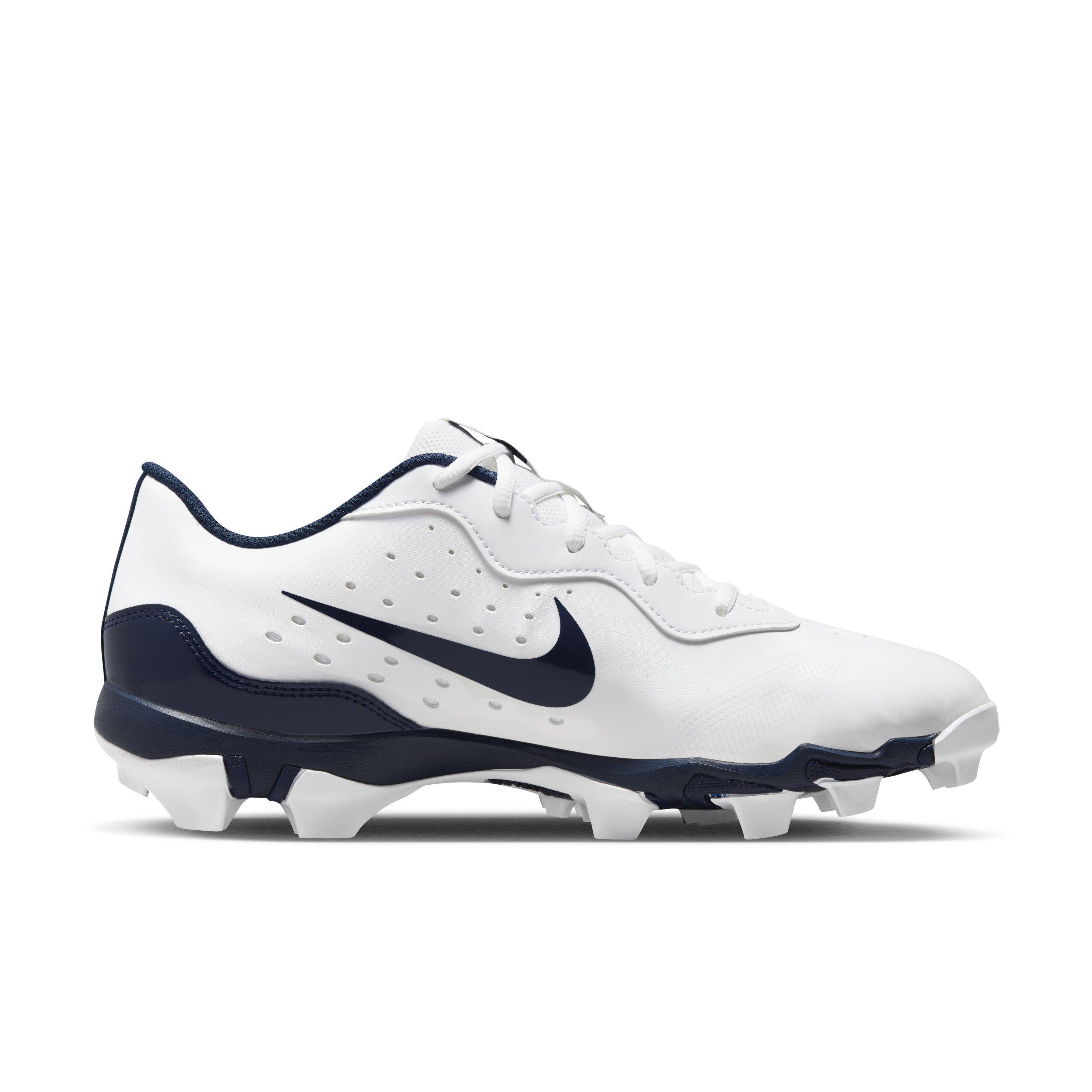 Nike Alpha Huarache 4 Keystone "White/Midnight Navy/Pure Platinum" Men's Baseball Cleat - WHITE/NAVY/PLATINUM Thumbnail View 1