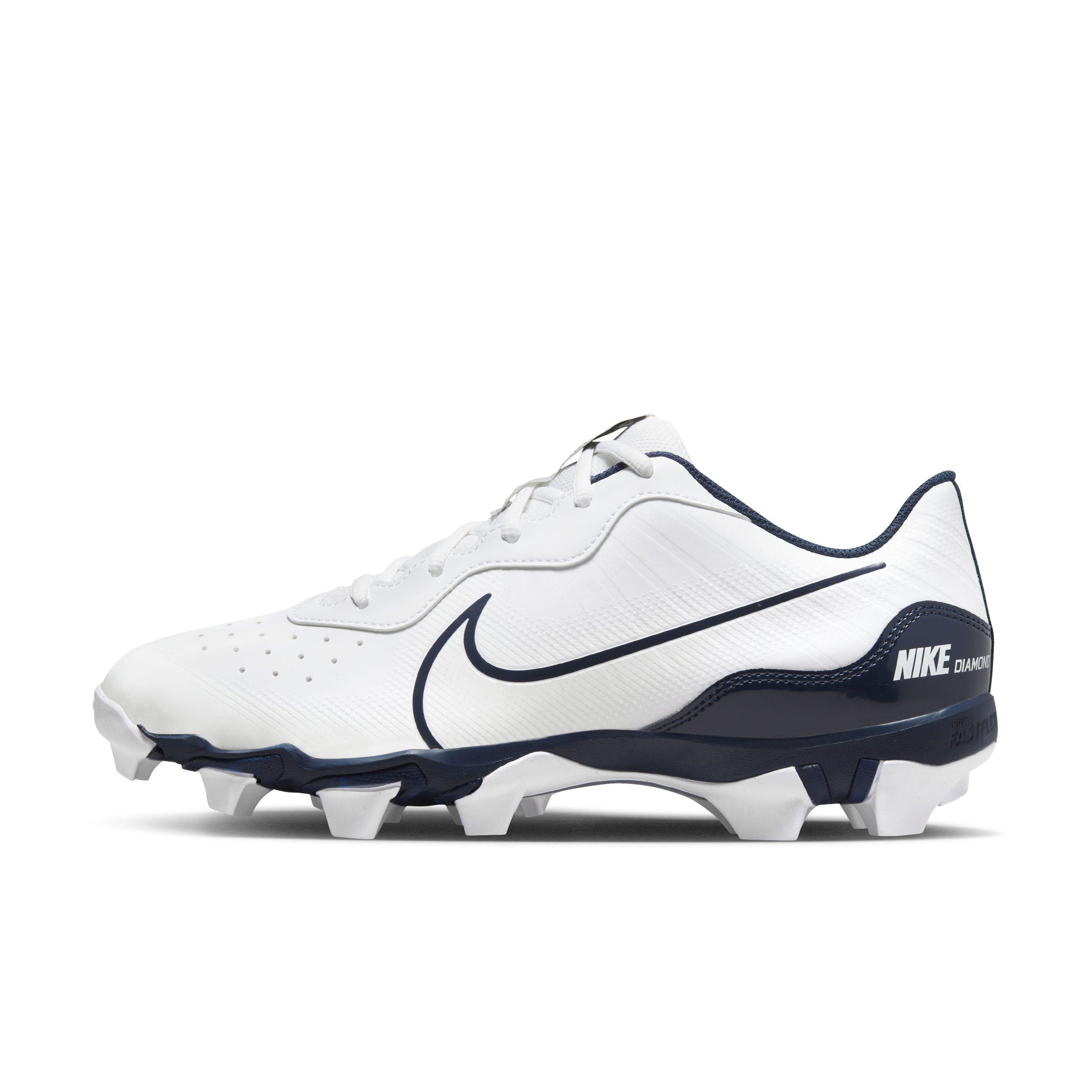 Nike Alpha Huarache 4 Keystone "White/Midnight Navy/Pure Platinum" Men's Baseball Cleat - WHITE/NAVY/PLATINUM Thumbnail View 2