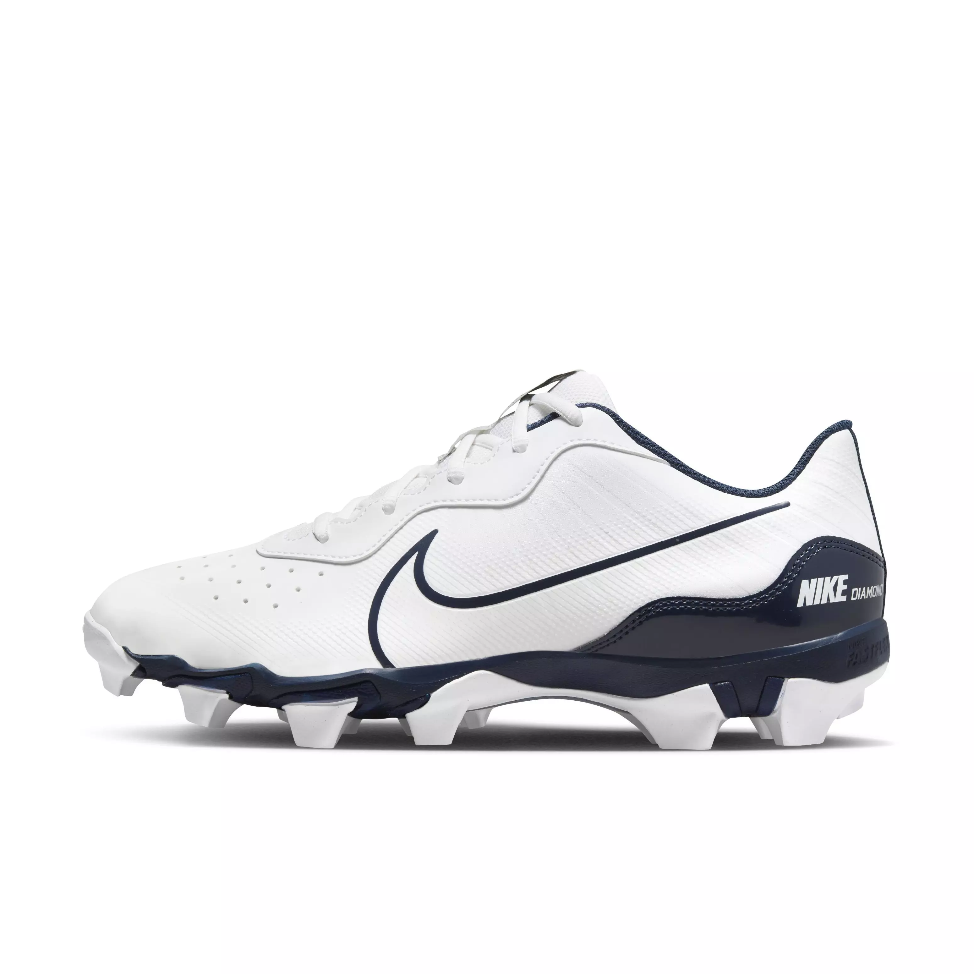 Nike Alpha Huarache 4 Keystone "White/Midnight Navy/Pure Platinum" Men's Baseball Cleat - WHITE/NAVY/PLATINUM