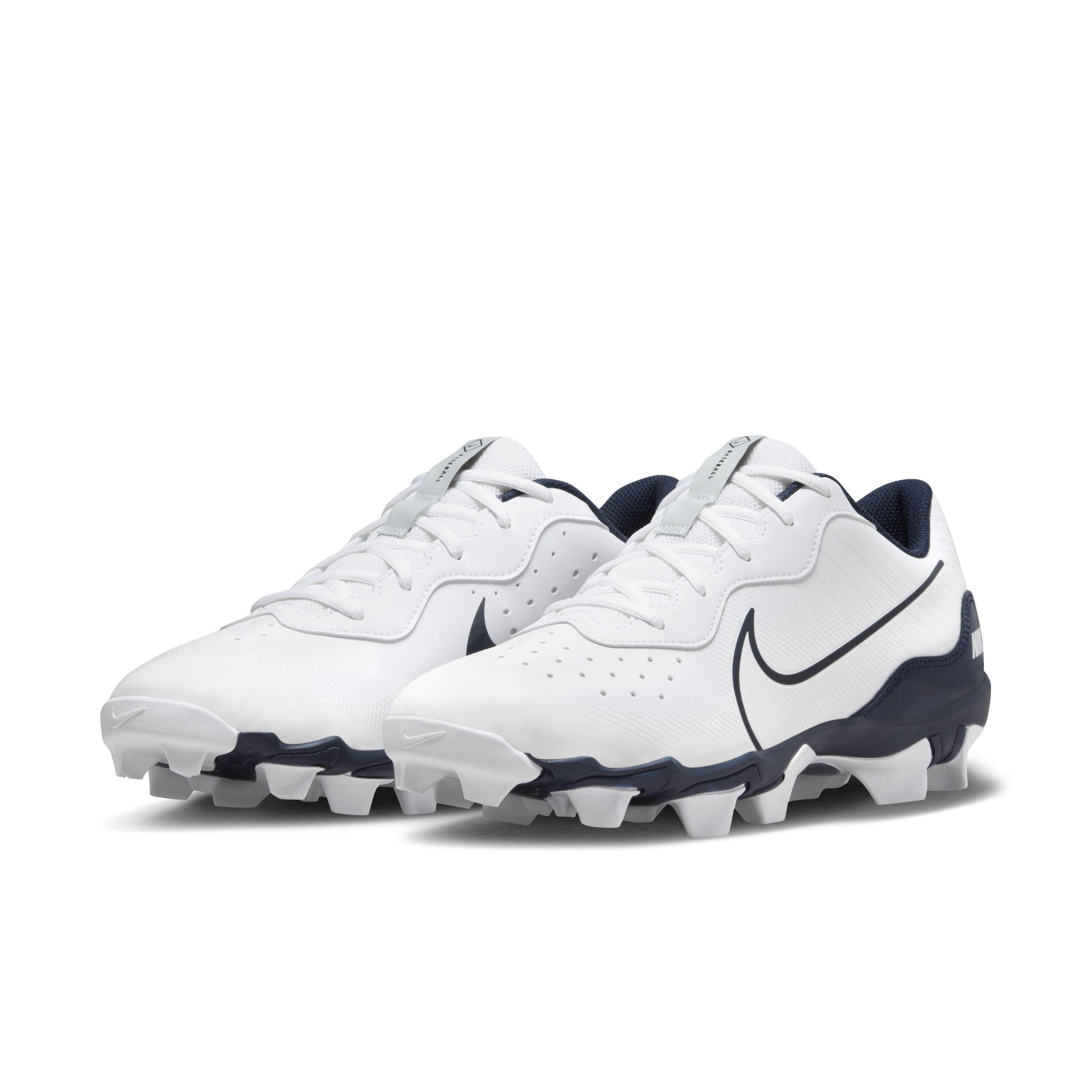 Nike Alpha Huarache 4 Keystone "White/Midnight Navy/Pure Platinum" Men's Baseball Cleat - WHITE/NAVY/PLATINUM Thumbnail View 3