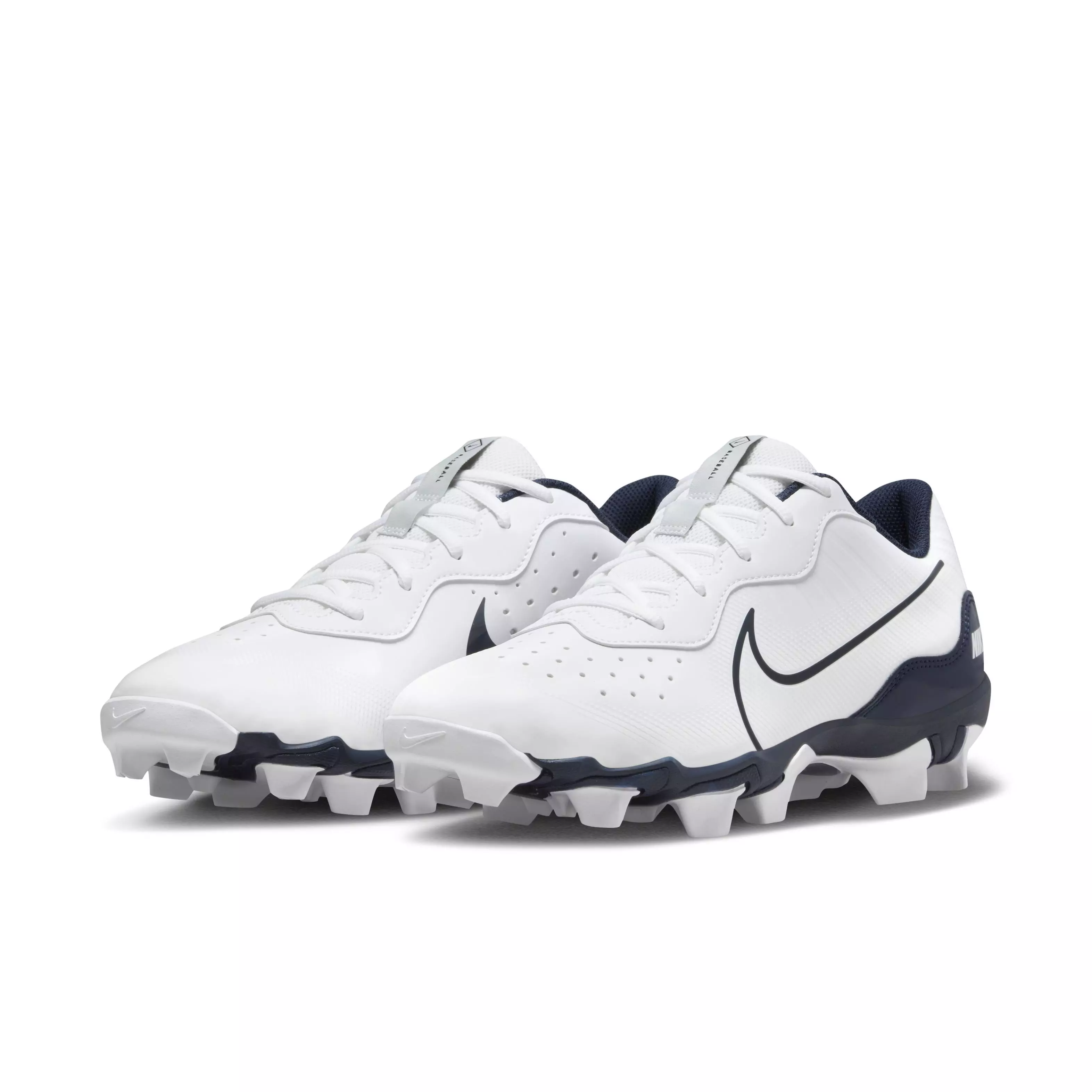 Nike Alpha Huarache 4 Keystone "White/Midnight Navy/Pure Platinum" Men's Baseball Cleat - WHITE/NAVY/PLATINUM