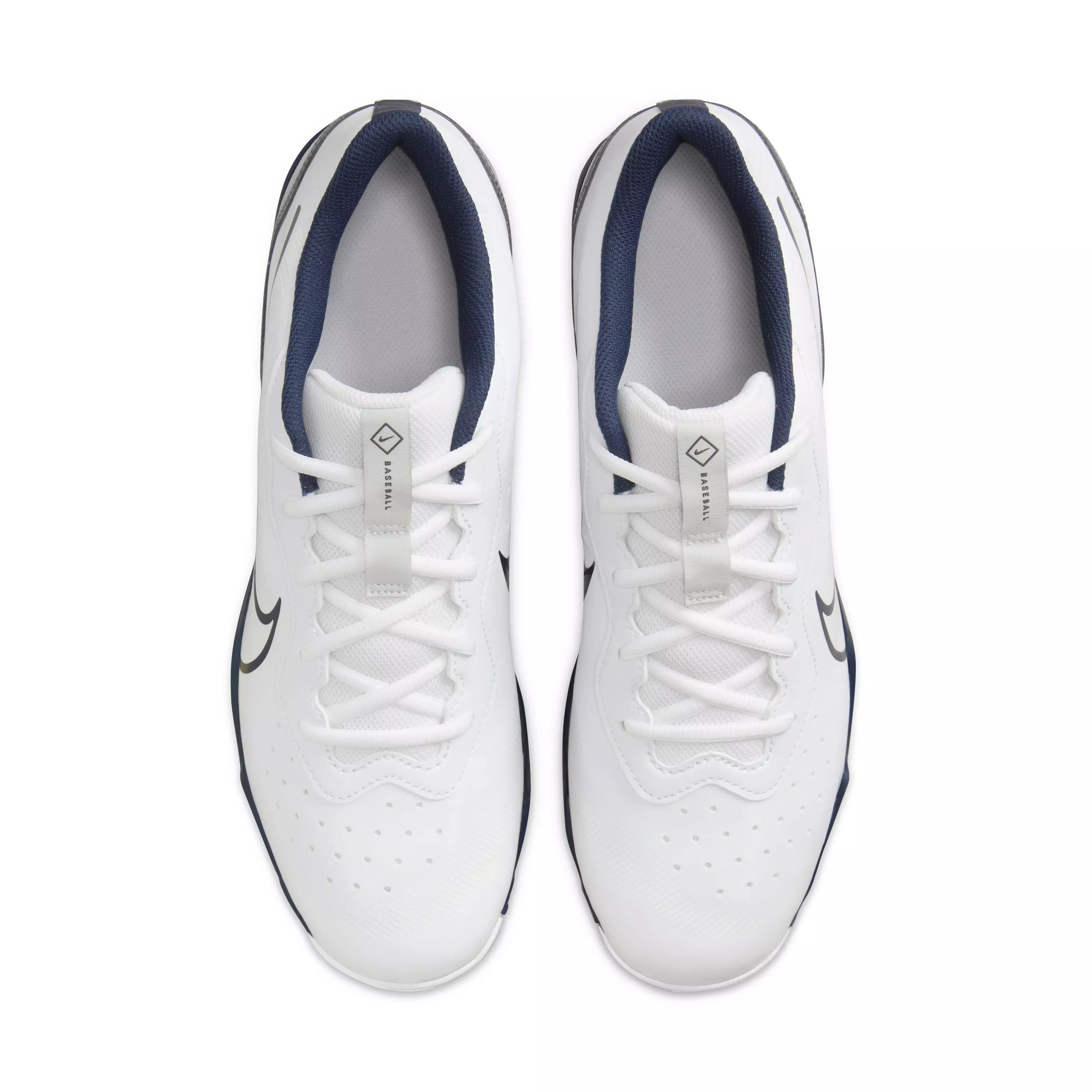 Nike Alpha Huarache 4 Keystone "White/Midnight Navy/Pure Platinum" Men's Baseball Cleat - WHITE/NAVY/PLATINUM