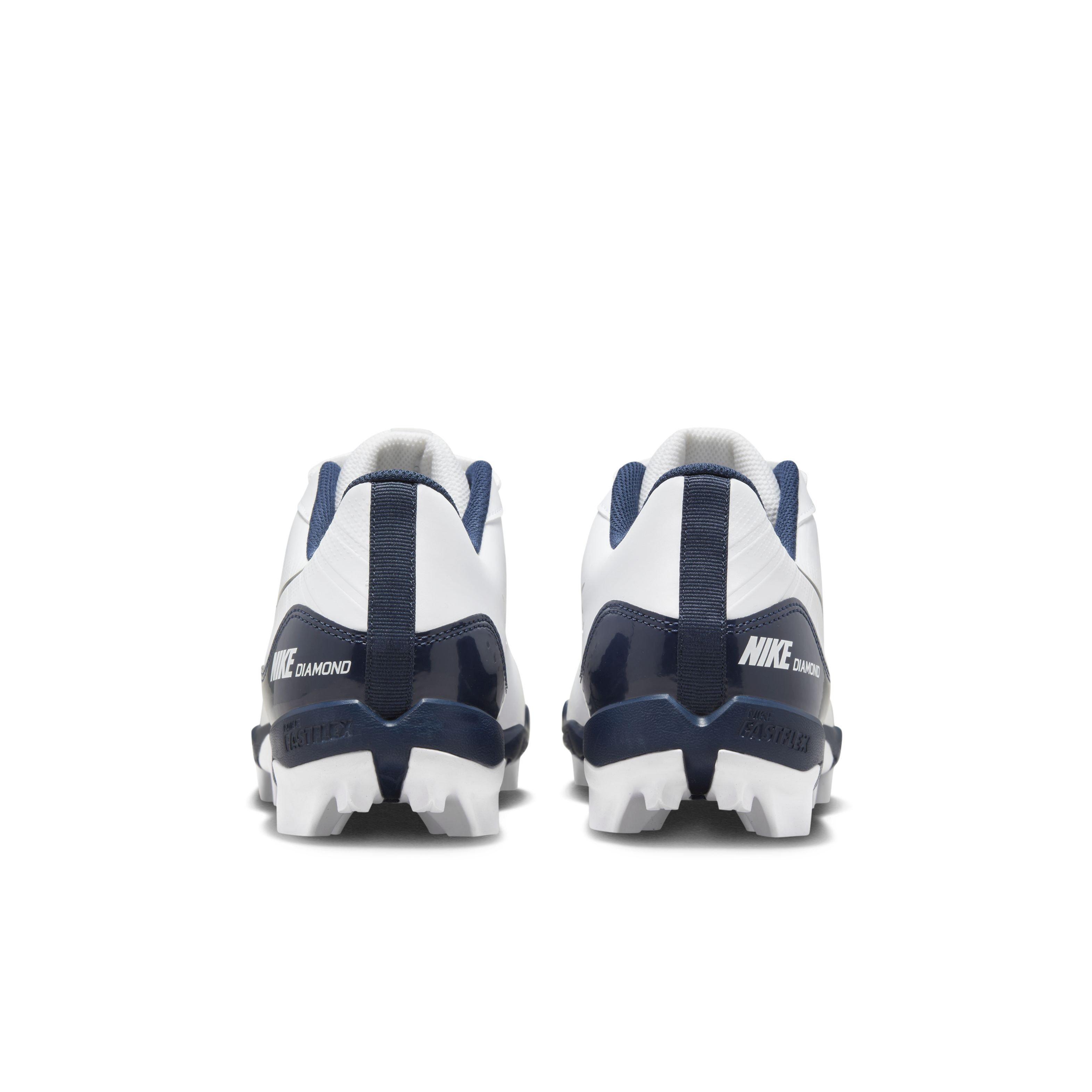 Nike Alpha Huarache 4 Keystone "White/Midnight Navy/Pure Platinum" Men's Baseball Cleat - WHITE/NAVY/PLATINUM Thumbnail View 5