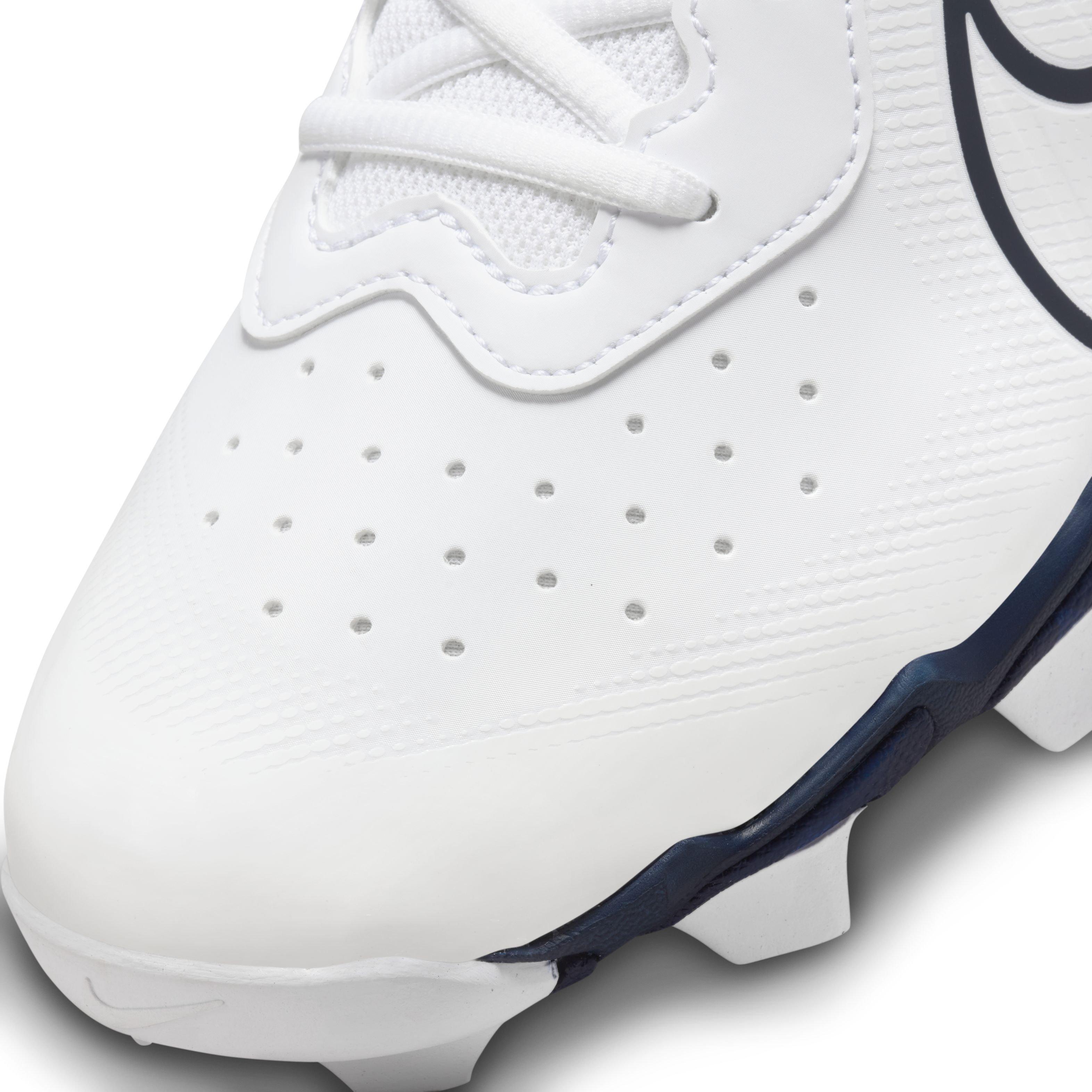 Nike Alpha Huarache 4 Keystone "White/Midnight Navy/Pure Platinum" Men's Baseball Cleat - WHITE/NAVY/PLATINUM Thumbnail View 8