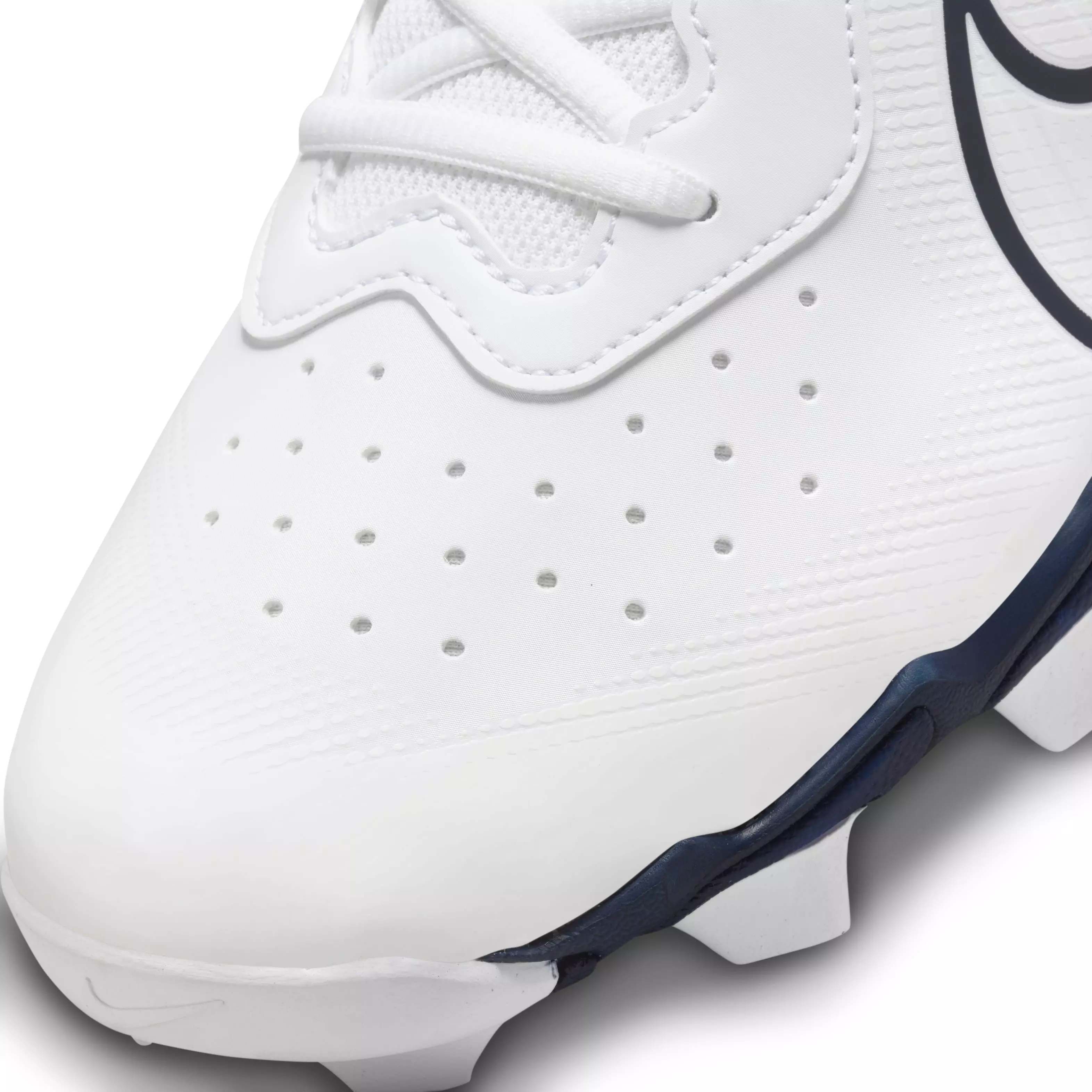Nike Alpha Huarache 4 Keystone "White/Midnight Navy/Pure Platinum" Men's Baseball Cleat - WHITE/NAVY/PLATINUM