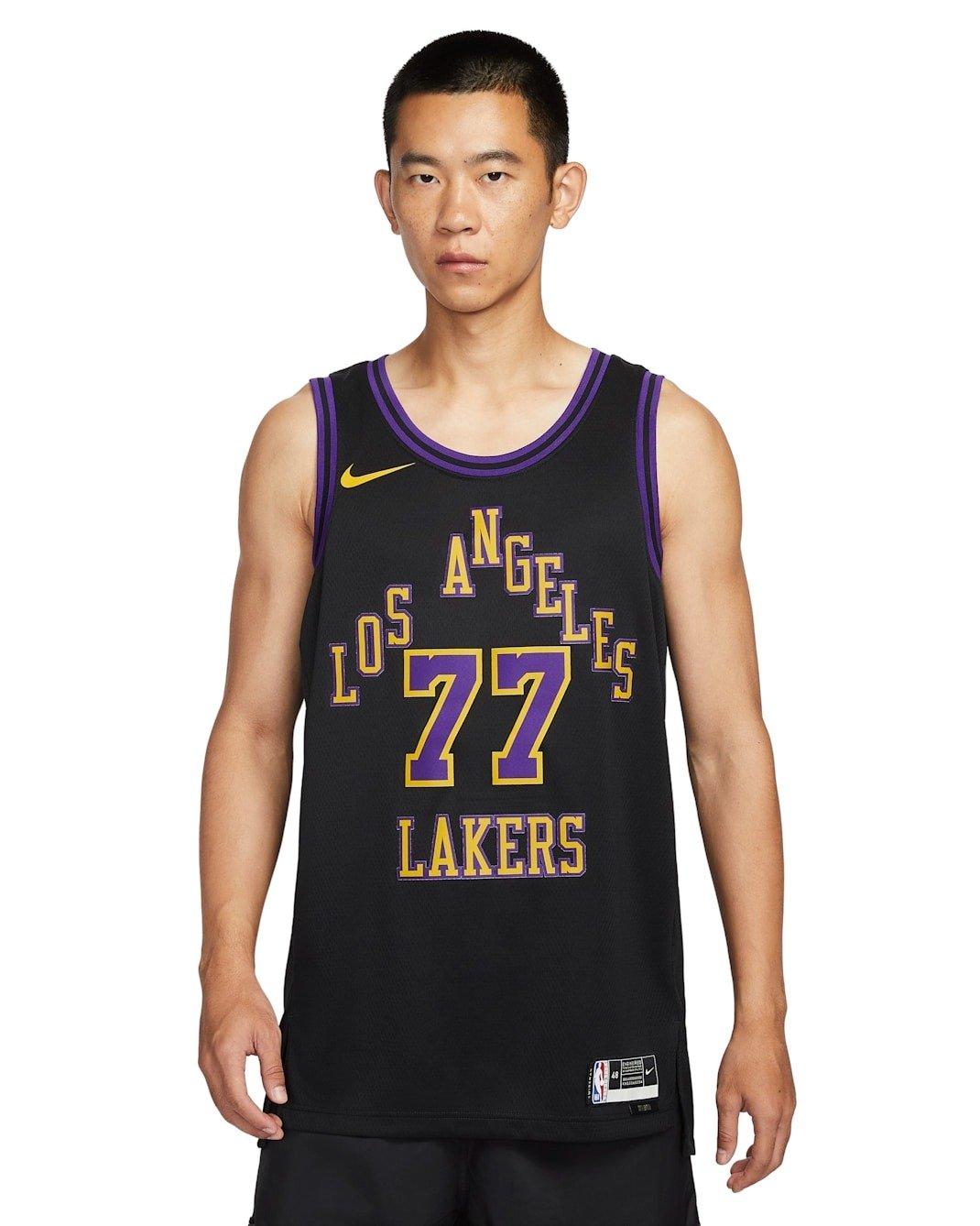 Nike Los Angeles Lakers City Edition Dri-FIT NBA Swingman Jersey - Black - BLACK Thumbnail View 1