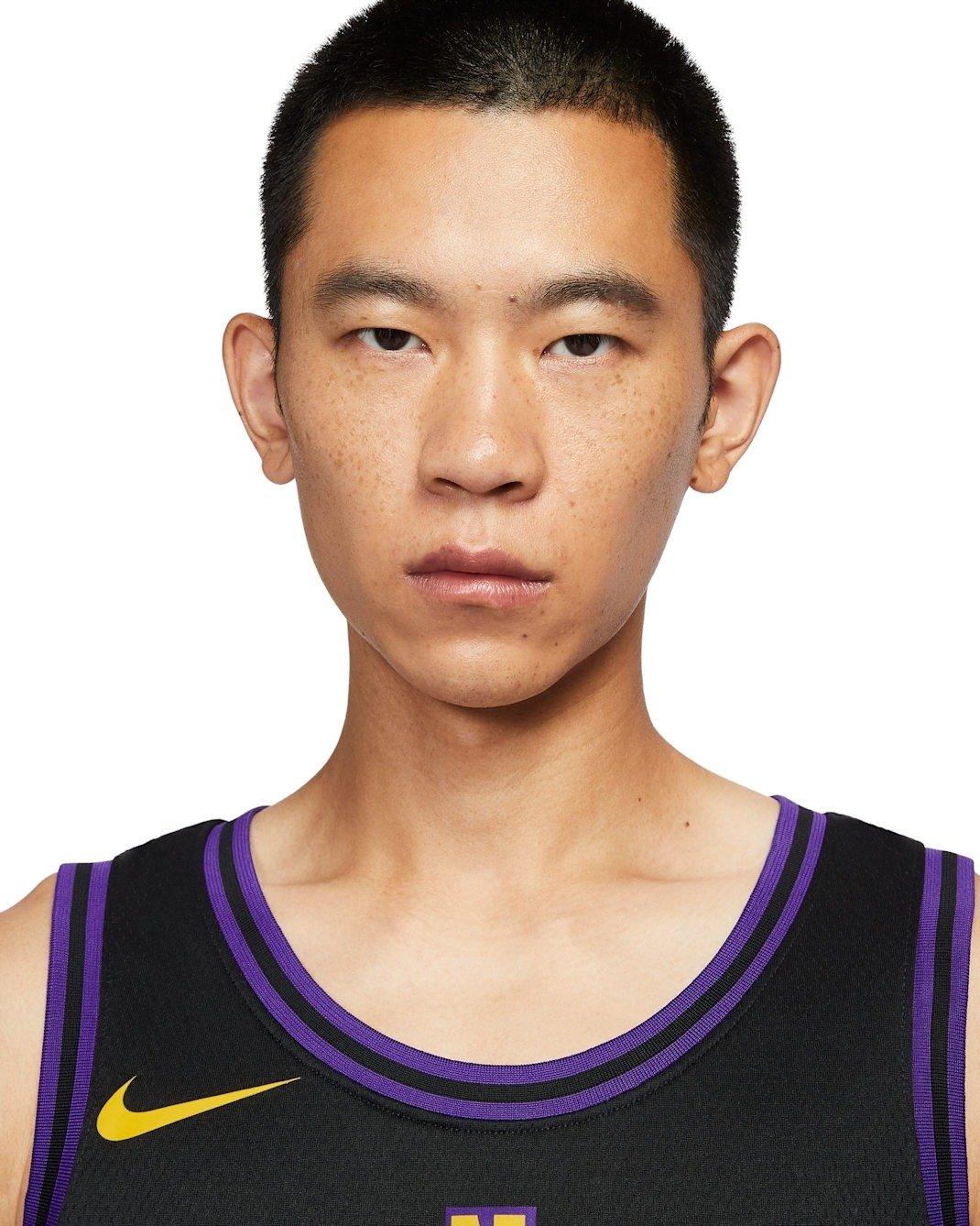 Nike Los Angeles Lakers City Edition Dri-FIT NBA Swingman Jersey - Black - BLACK Thumbnail View 3
