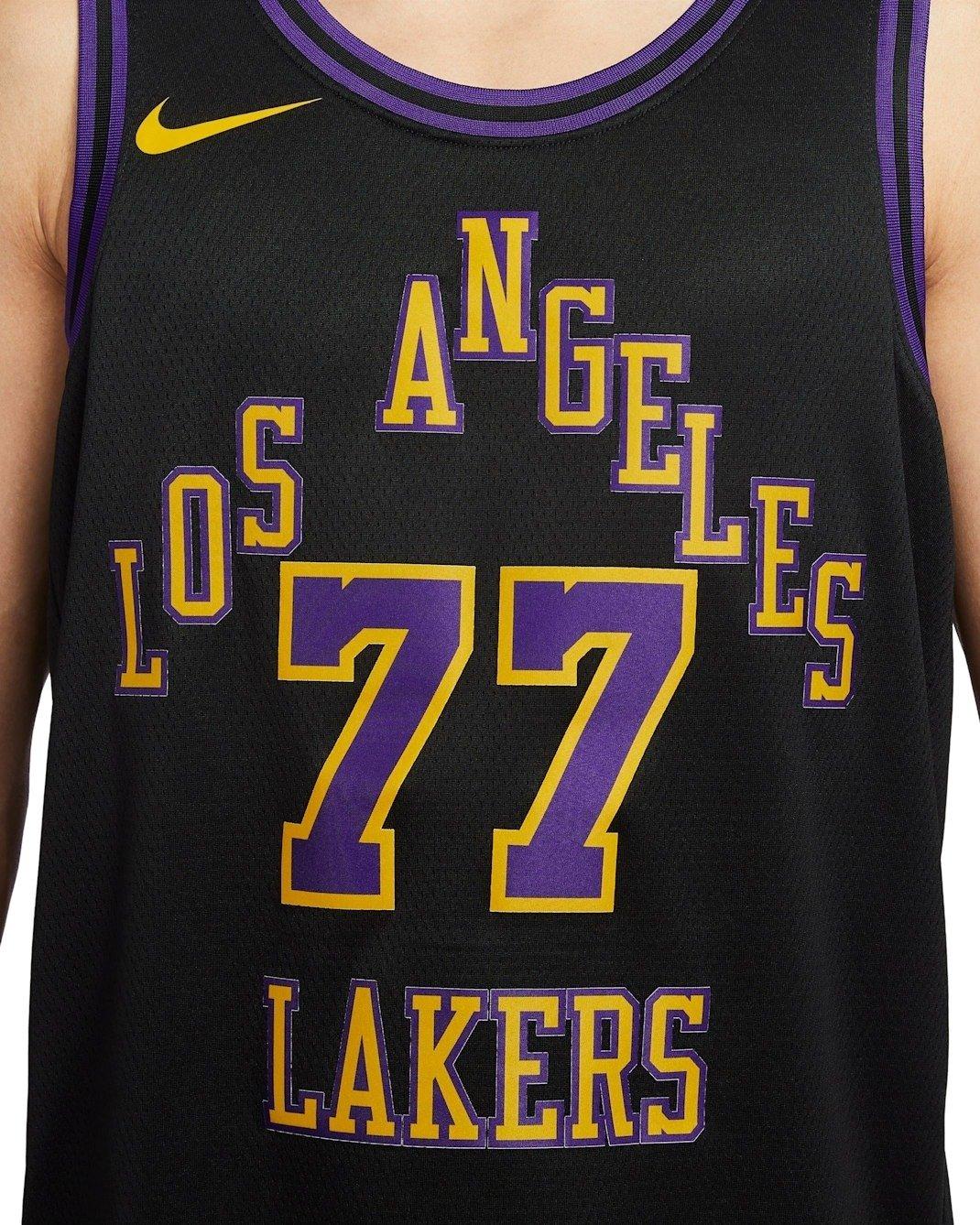 Nike Los Angeles Lakers City Edition Dri-FIT NBA Swingman Jersey - Black - BLACK Thumbnail View 4