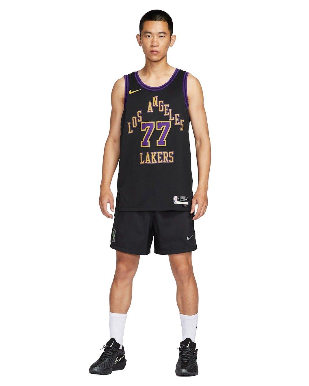 Nike Los Angeles Lakers City Edition Dri-FIT NBA Swingman Jersey - Black - BLACK Thumbnail View 8