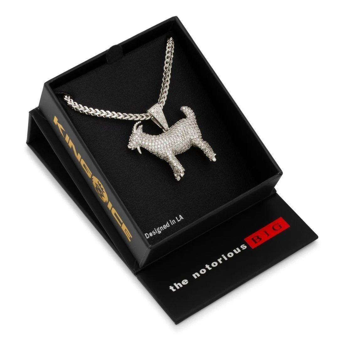 King Ice x Notorious B.I.G.-Goat Necklace - WHITE GOLD