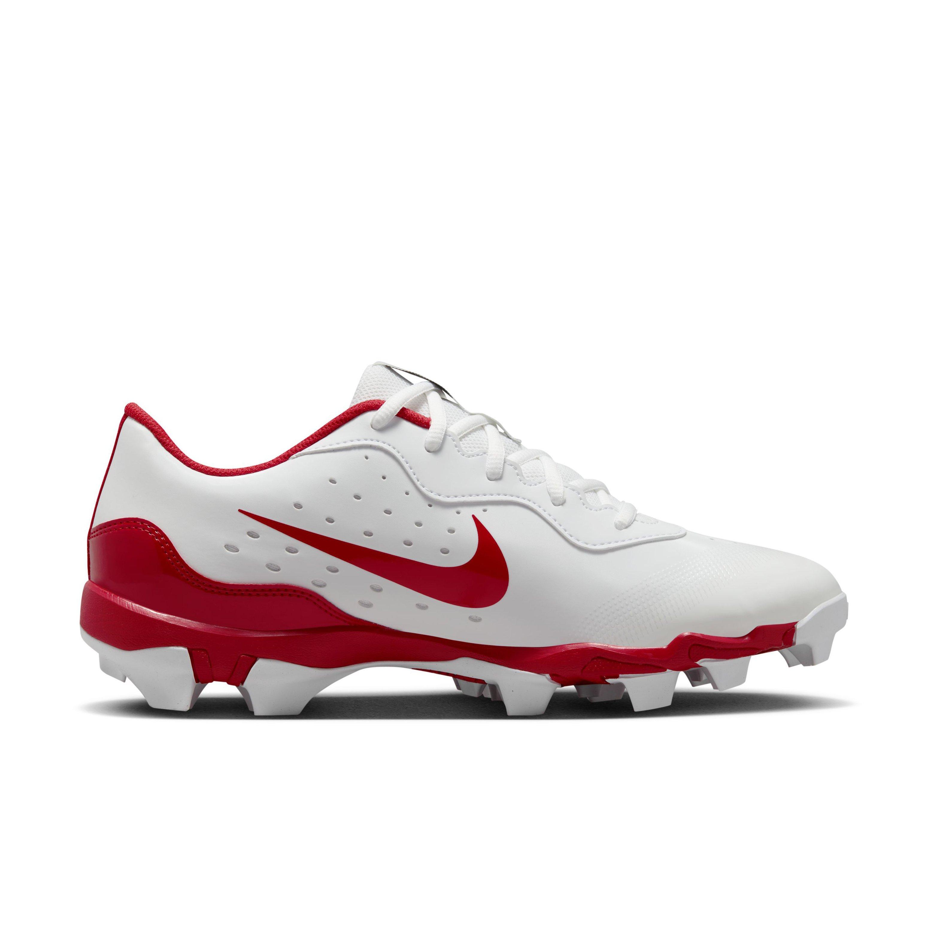 Nike Alpha Huarache 4 Keystone "White/University Red/Pure Platinum" Men's Baseball Cleat - WHITE/RED/PLATINUM Thumbnail View 1