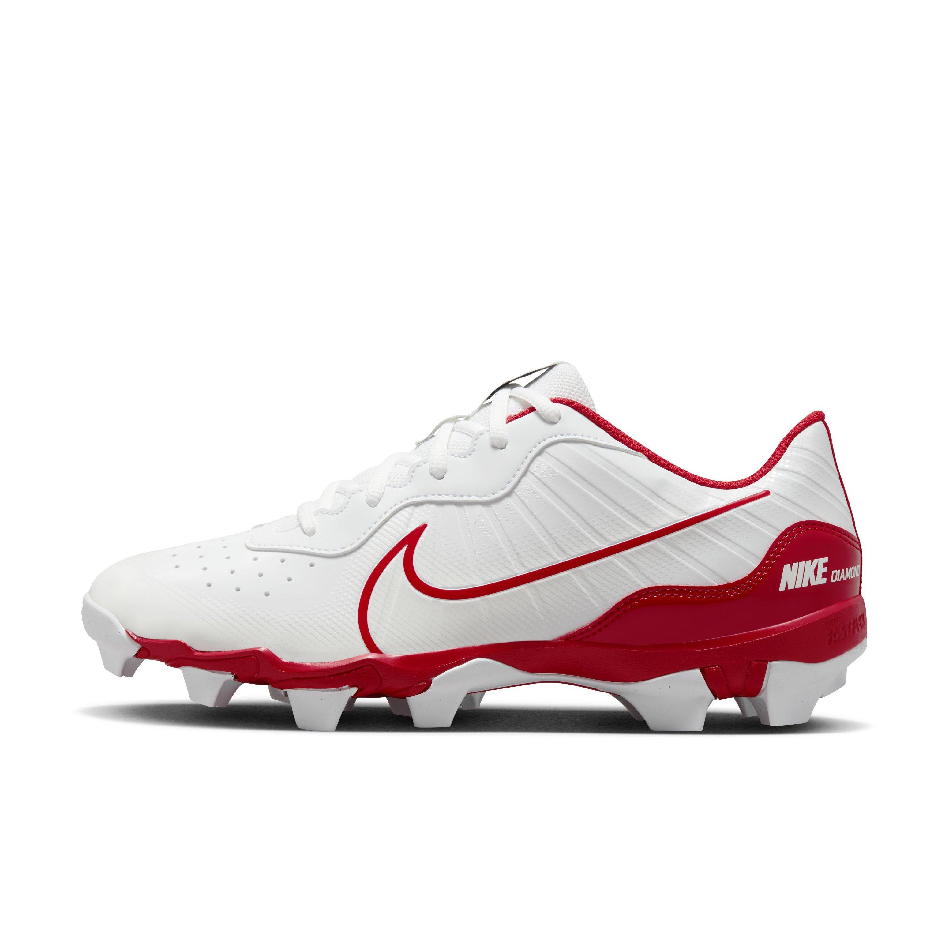 Nike Alpha Huarache 4 Keystone "White/University Red/Pure Platinum" Men's Baseball Cleat - WHITE/RED/PLATINUM Thumbnail View 2