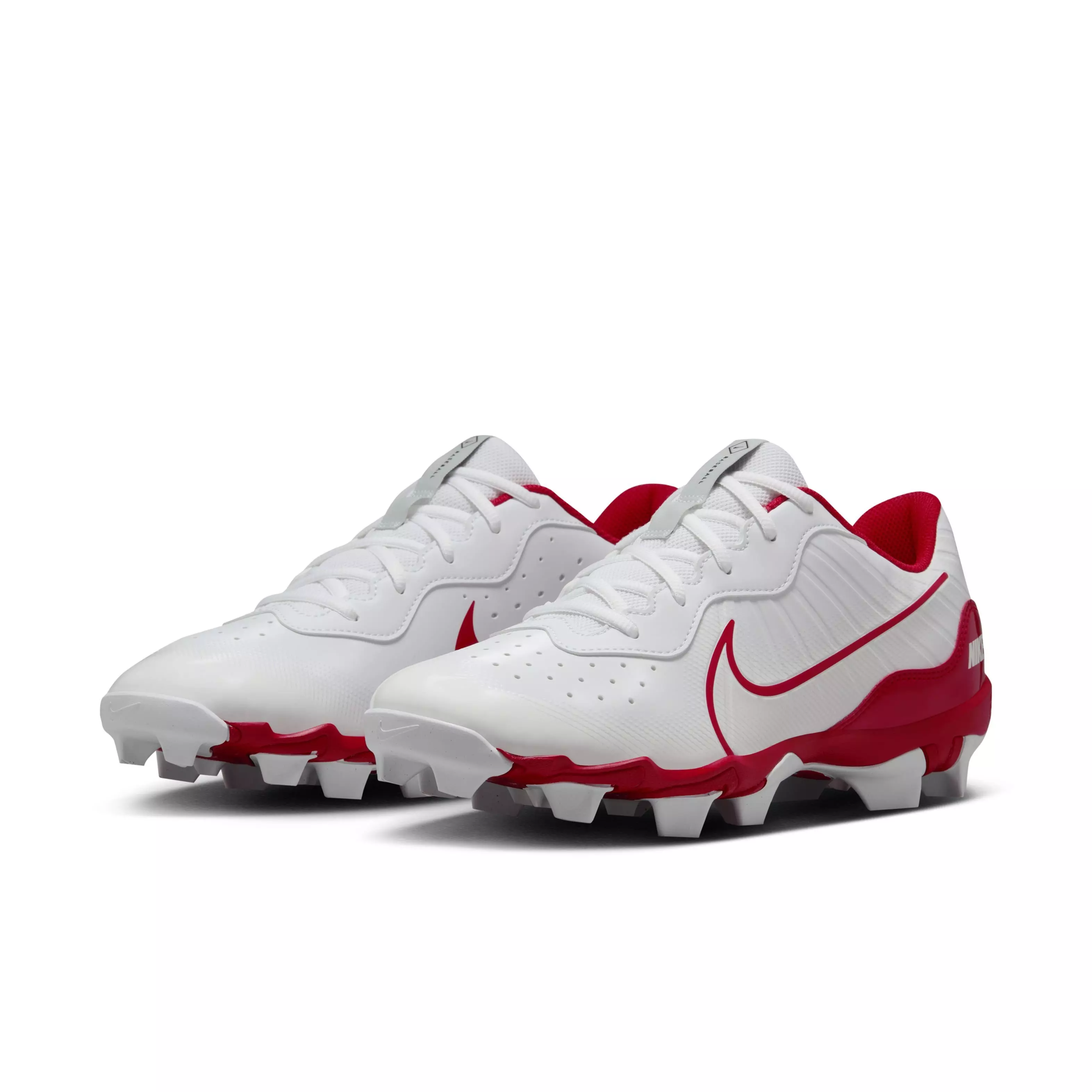 Nike Alpha Huarache 4 Keystone "White/University Red/Pure Platinum" Men's Baseball Cleat - WHITE/RED/PLATINUM