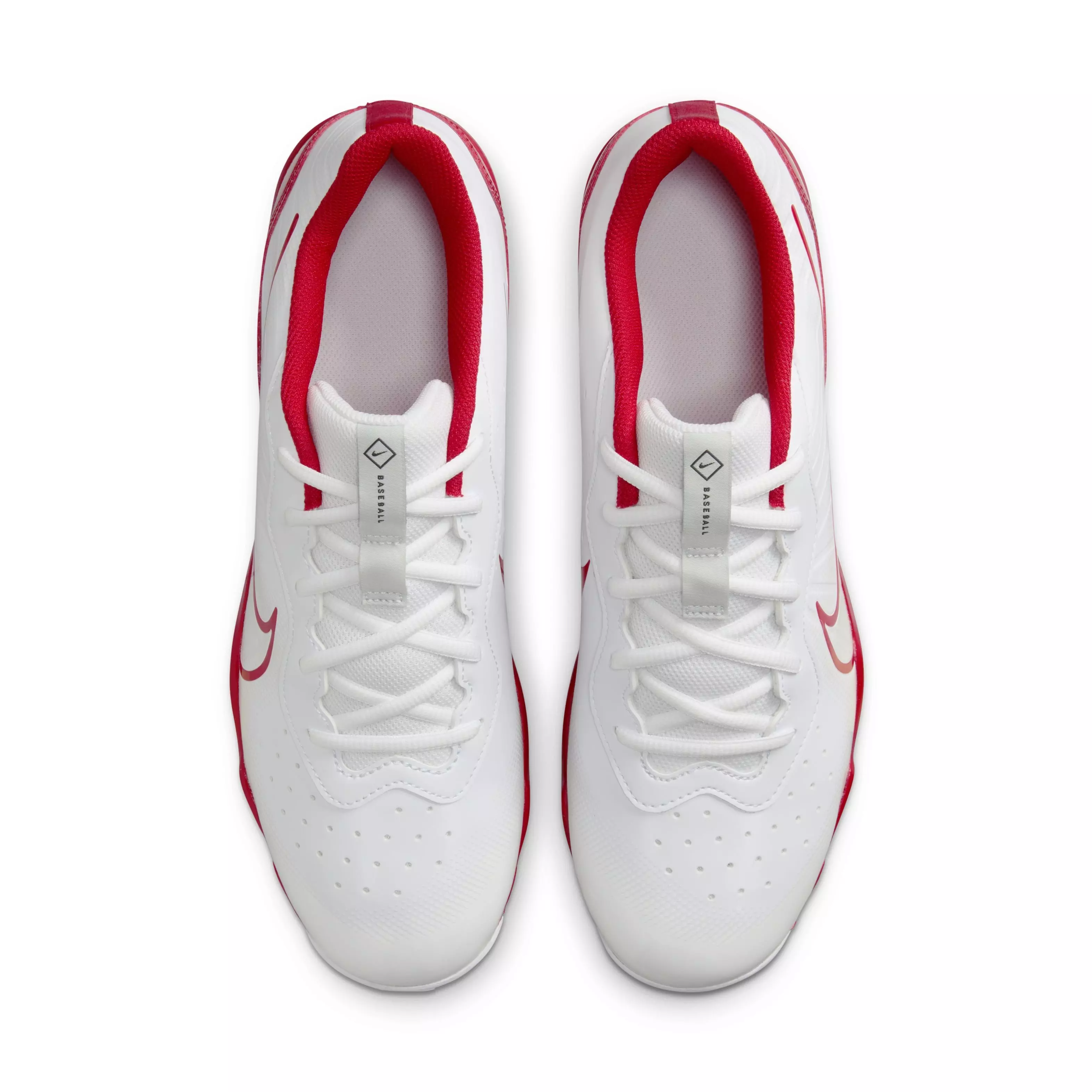 Nike Alpha Huarache 4 Keystone "White/University Red/Pure Platinum" Men's Baseball Cleat - WHITE/RED/PLATINUM