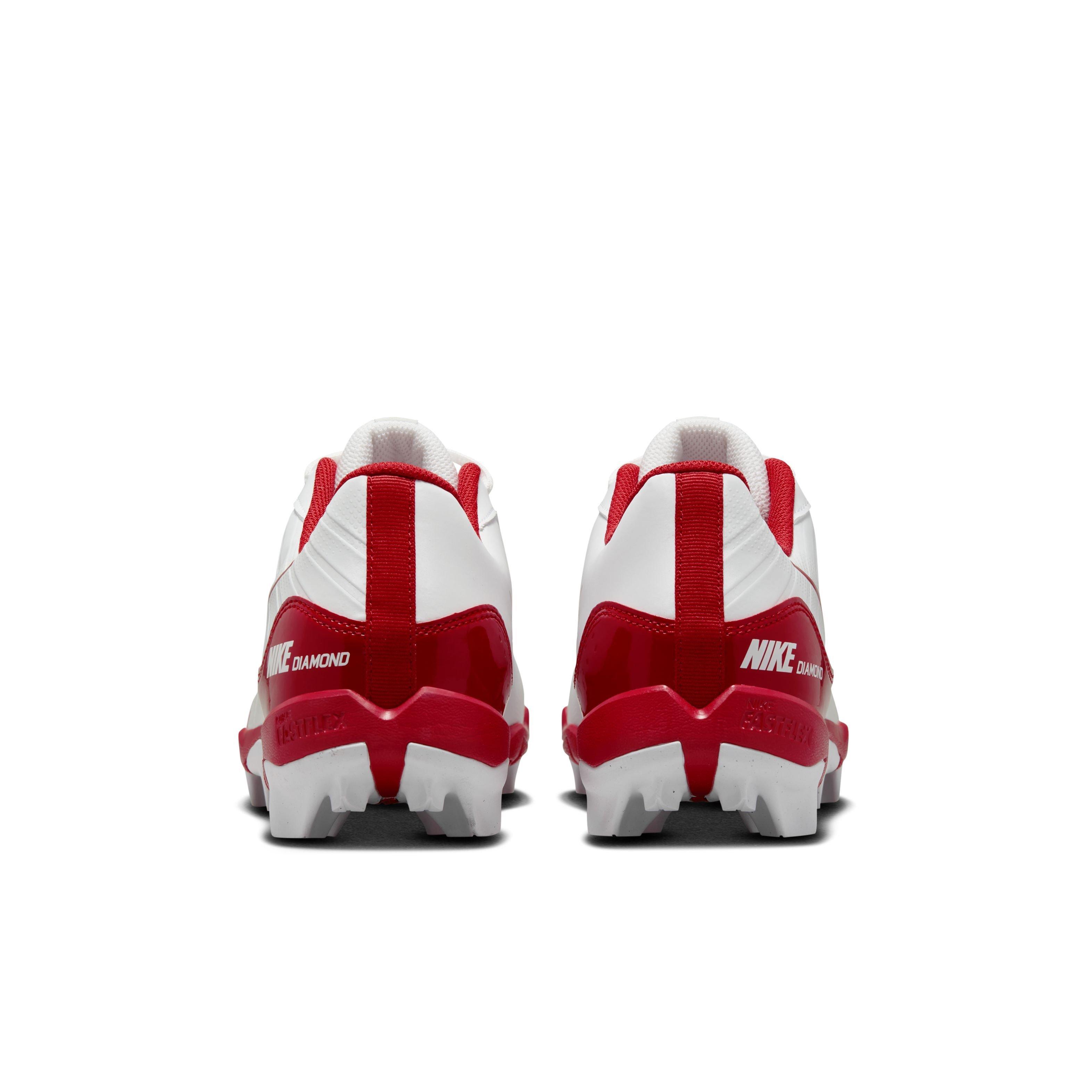 Nike Alpha Huarache 4 Keystone "White/University Red/Pure Platinum" Men's Baseball Cleat - WHITE/RED/PLATINUM Thumbnail View 5
