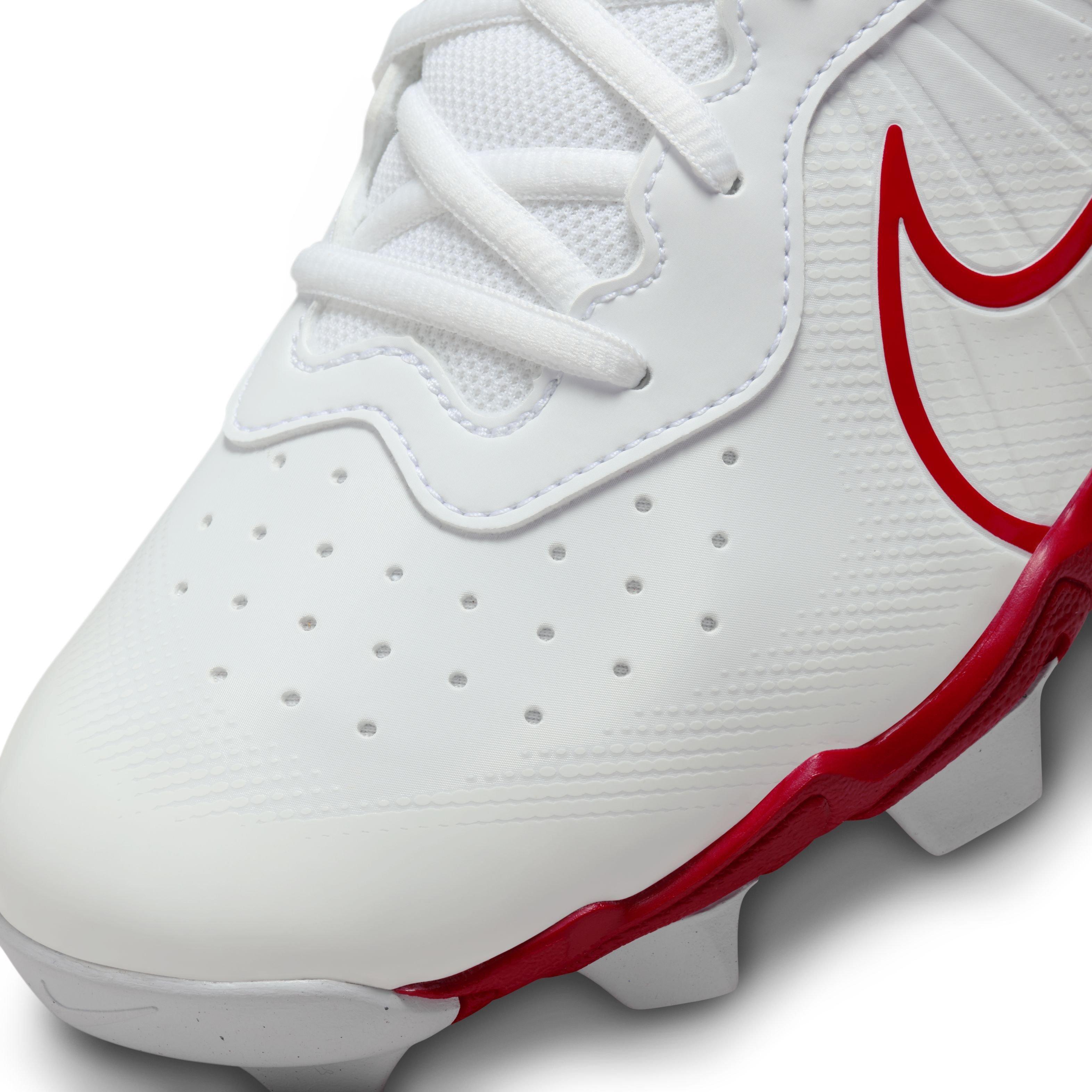 Nike Alpha Huarache 4 Keystone "White/University Red/Pure Platinum" Men's Baseball Cleat - WHITE/RED/PLATINUM Thumbnail View 8
