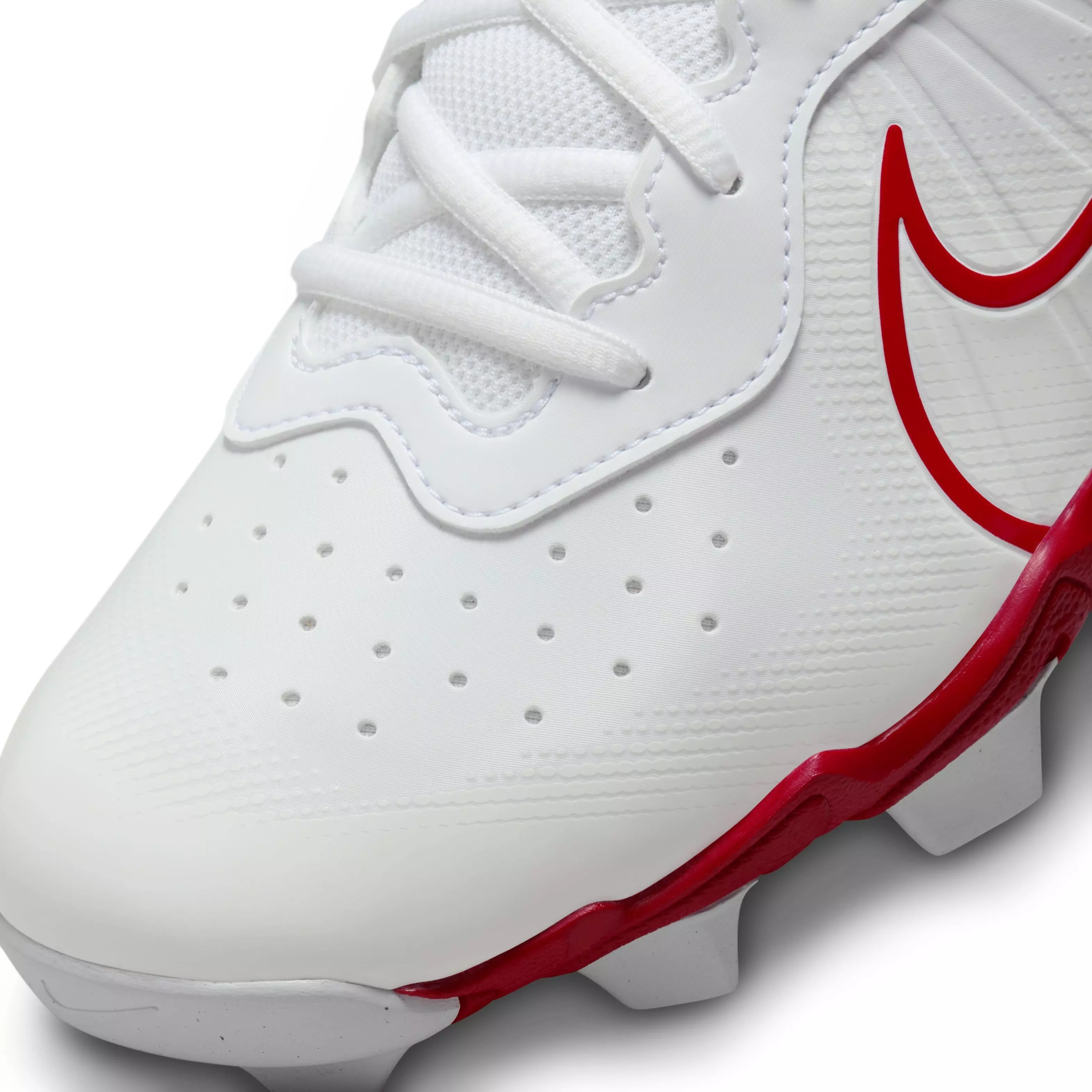 Nike Alpha Huarache 4 Keystone "White/University Red/Pure Platinum" Men's Baseball Cleat - WHITE/RED/PLATINUM