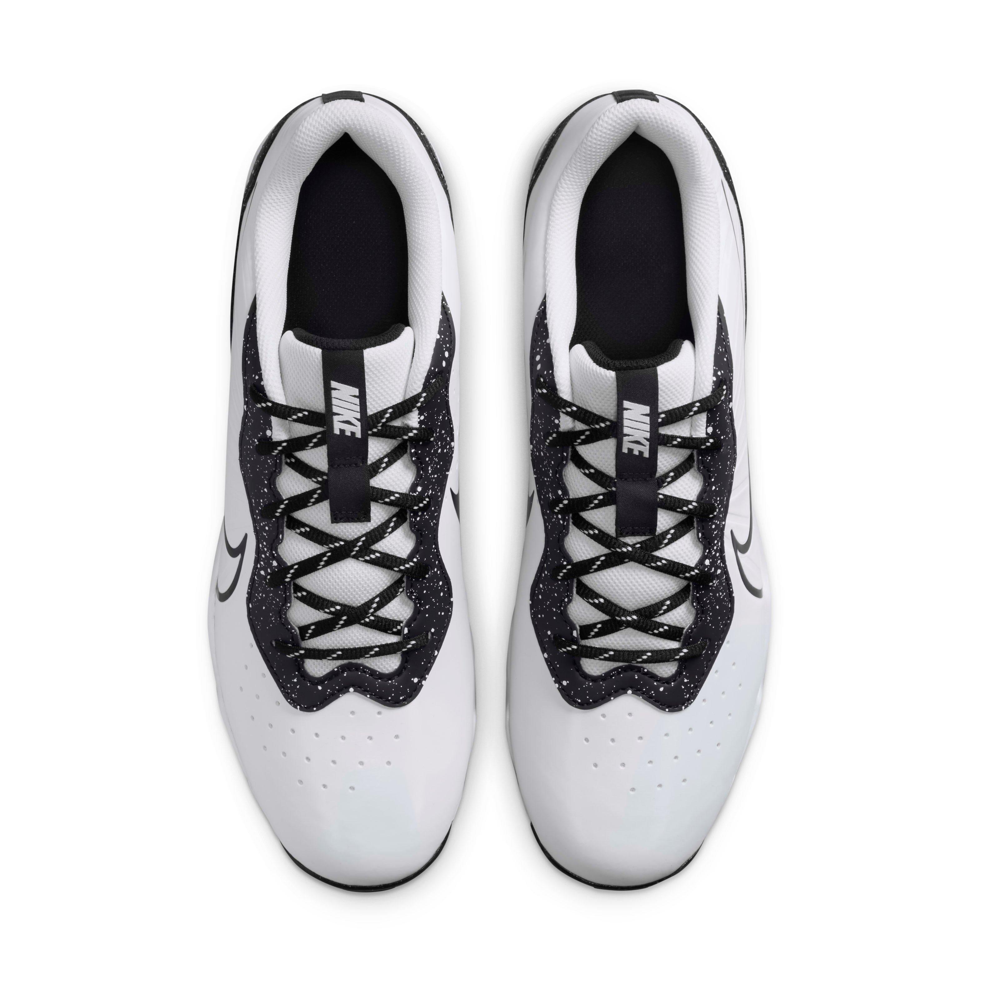 Nike Alpha Huarache 4 Keystone "White/Black" Men's Baseball Cleat - WHITE/BLACK Thumbnail View 4