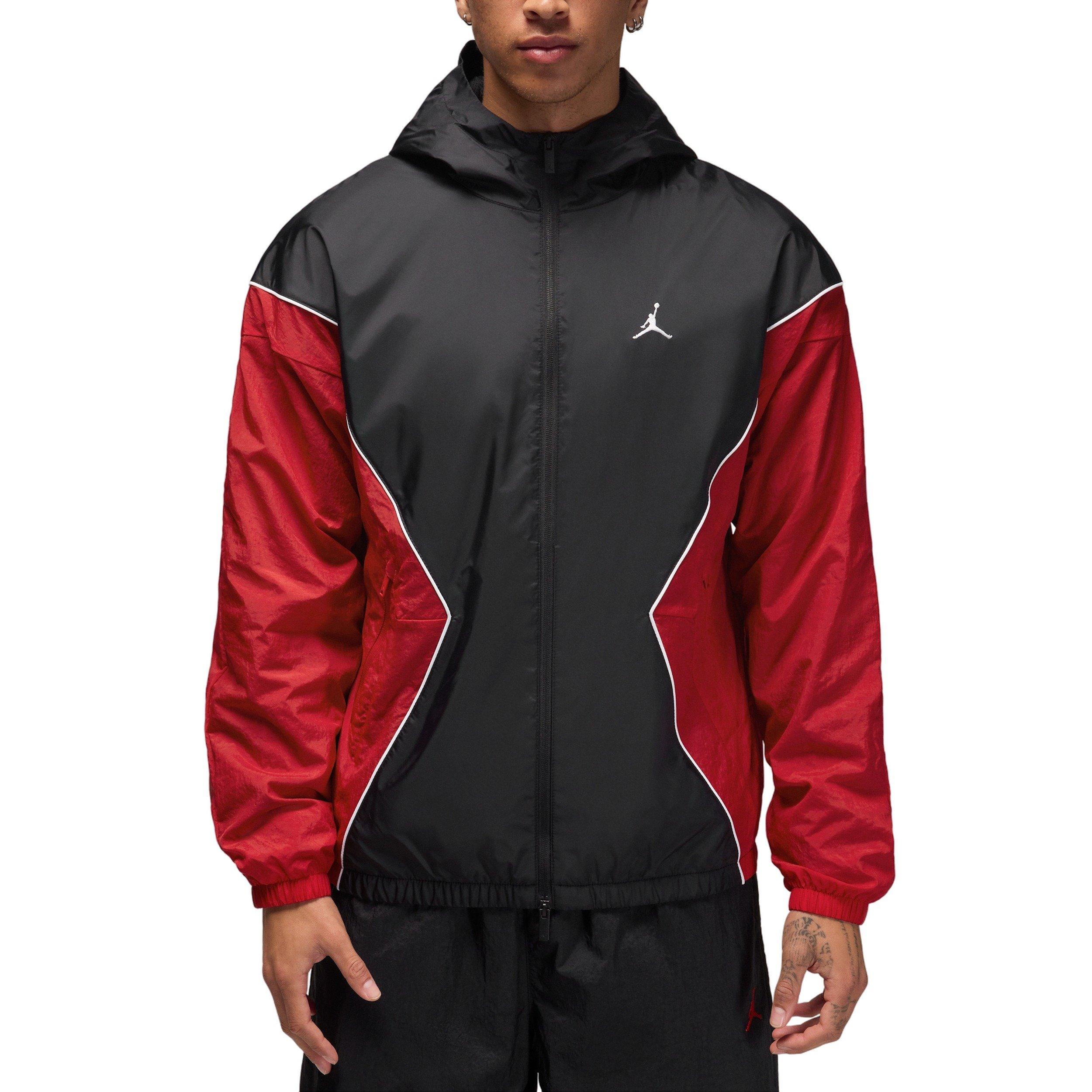 新品未使用 Jordan フルジッパー アノラックジャケット 黒/赤 Jordan Brooklyn Hooded Draft Jacket Black/Red | Hibbett