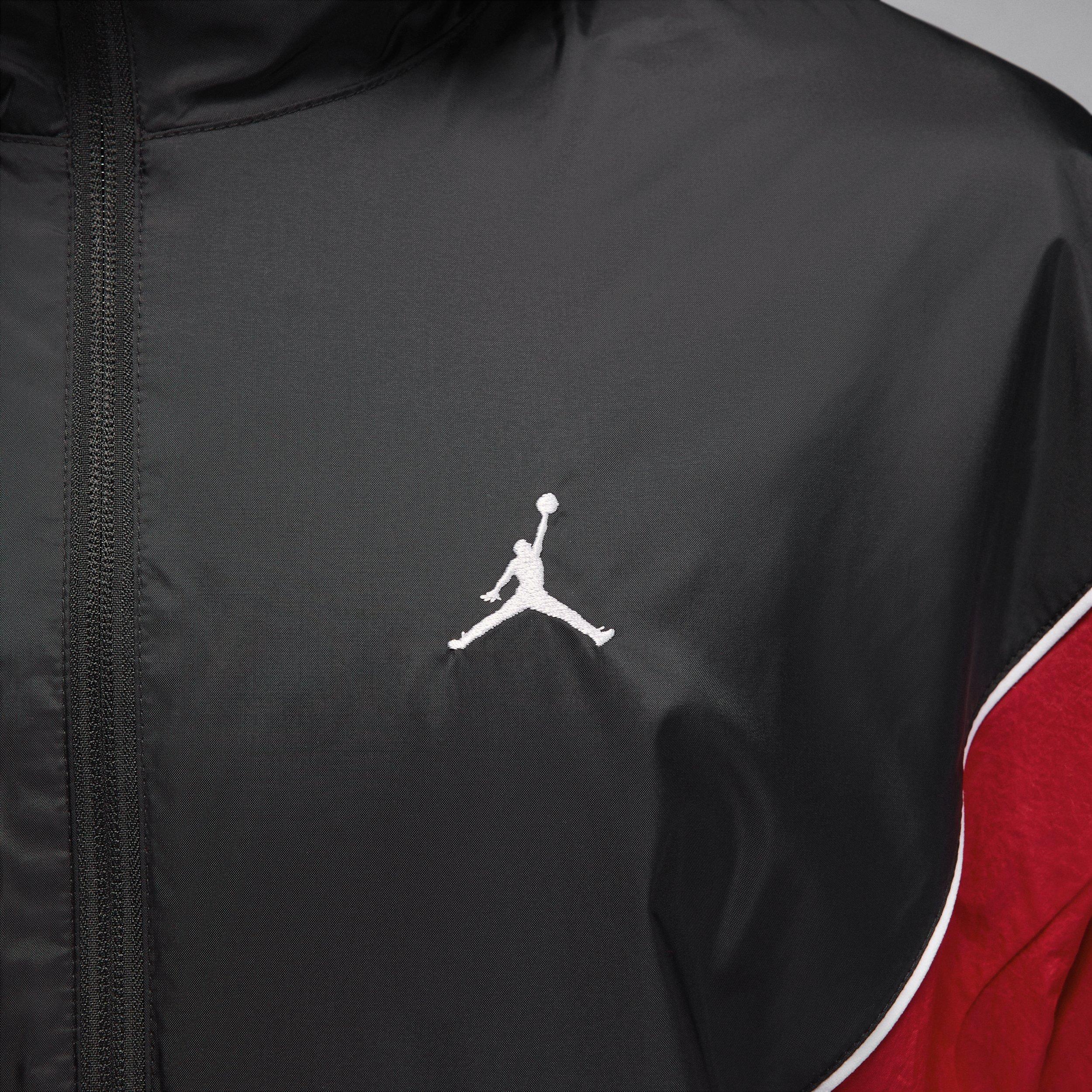Jordan Men's Brooklyn Hooded Draft Jacket - Black/Red - BLACK/GOLD/CRIMSON Thumbnail View 5