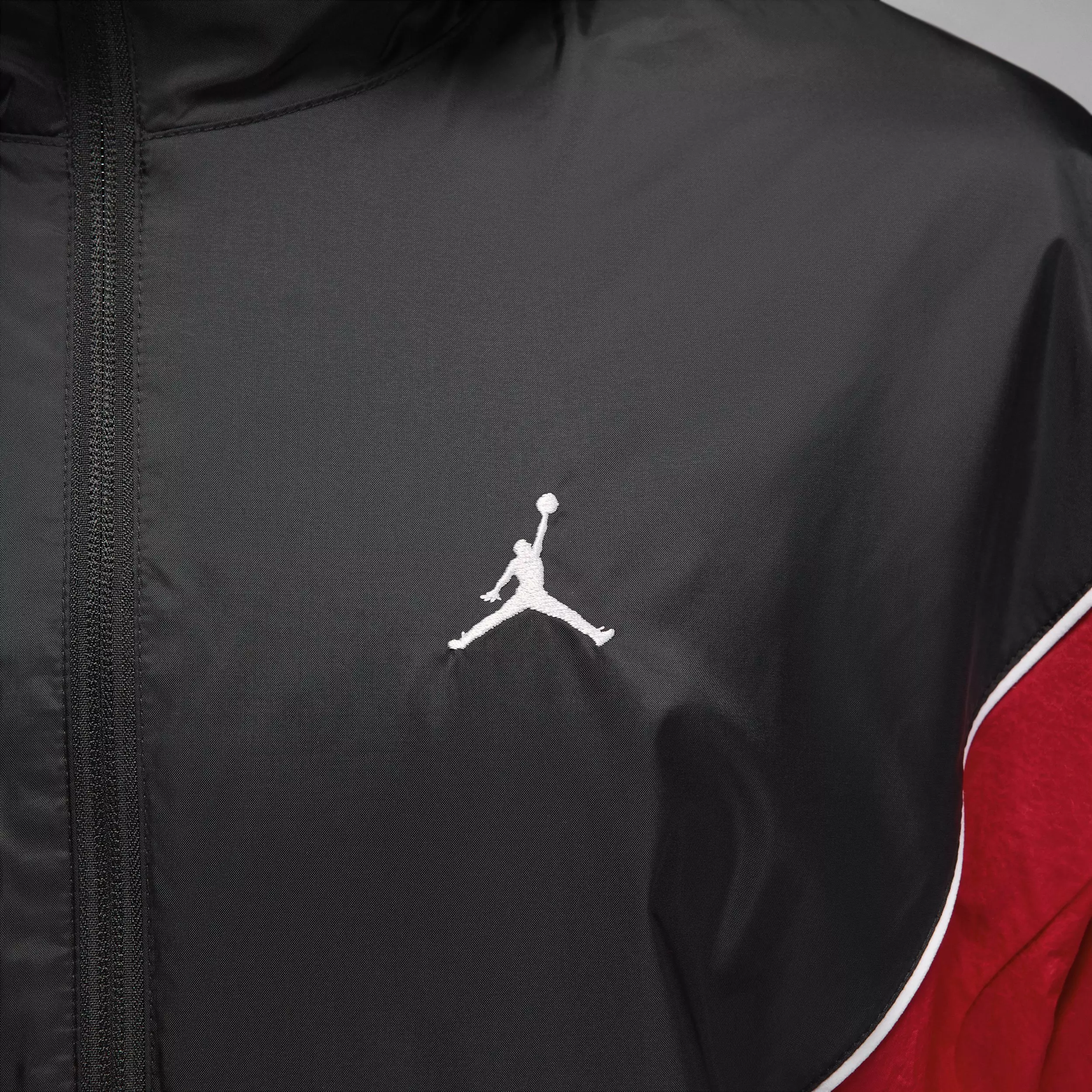 Jordan Men's Brooklyn Hooded Draft Jacket - Black/Red - BLACK/GOLD/CRIMSON