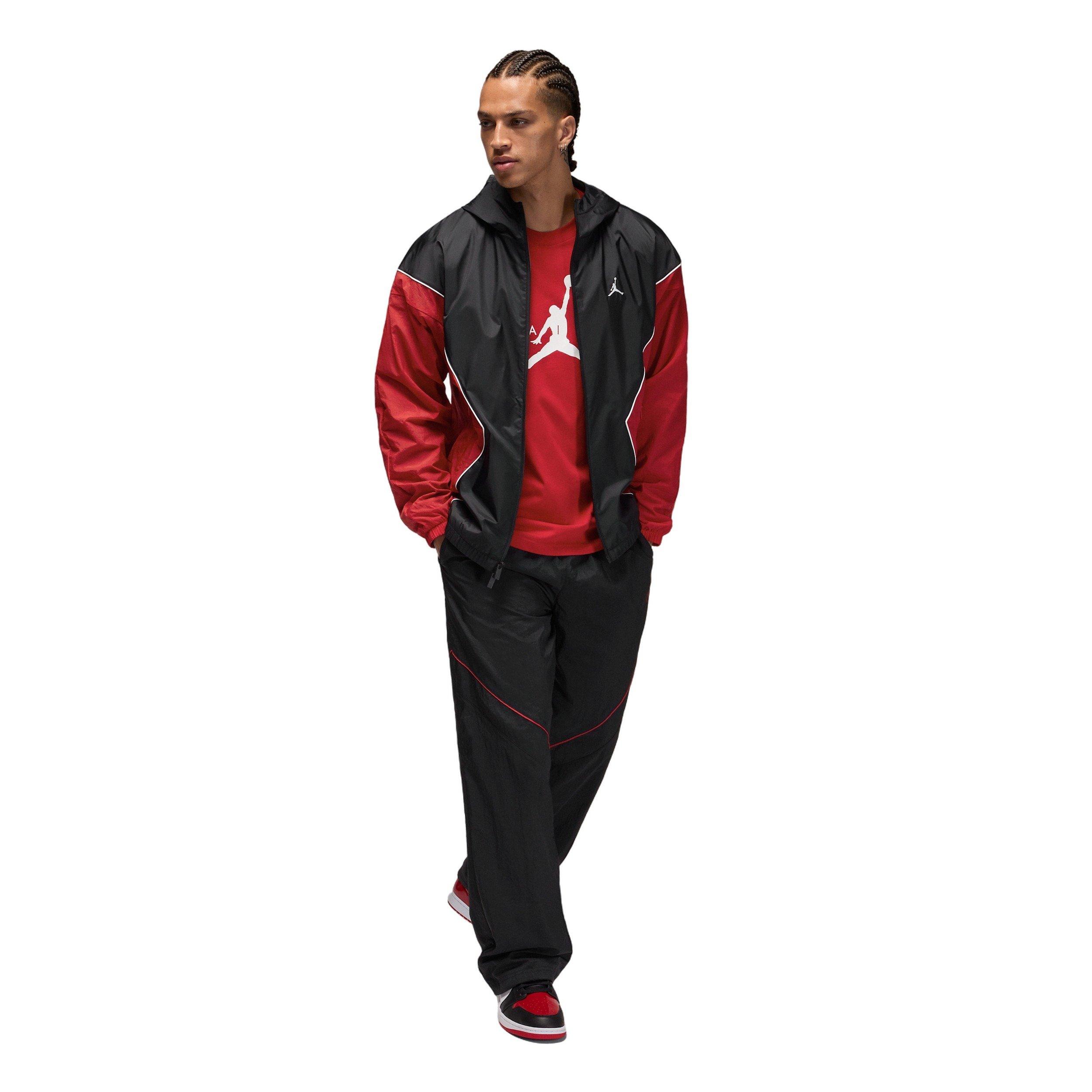 Jordan Men's Brooklyn Hooded Draft Jacket - Black/Red - BLACK/GOLD/CRIMSON Thumbnail View 8