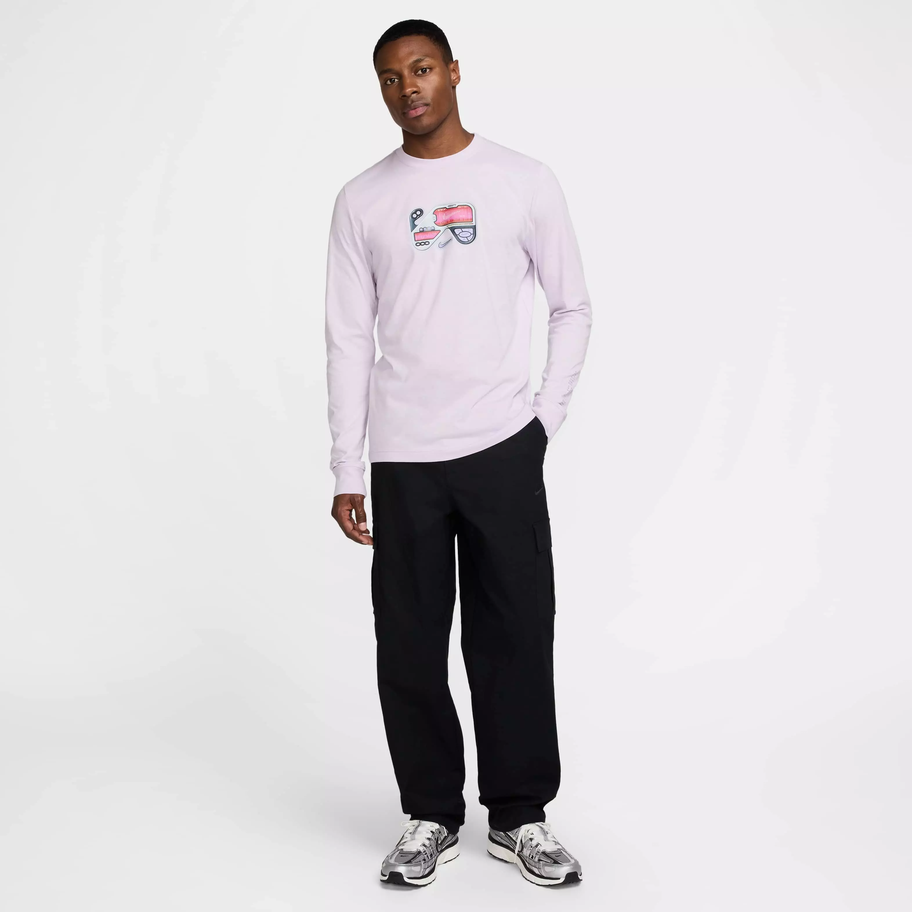 Nike Unisex Sportswear Long-Sleeve OC Mixtape T-Shirt -Purple - PURPLE