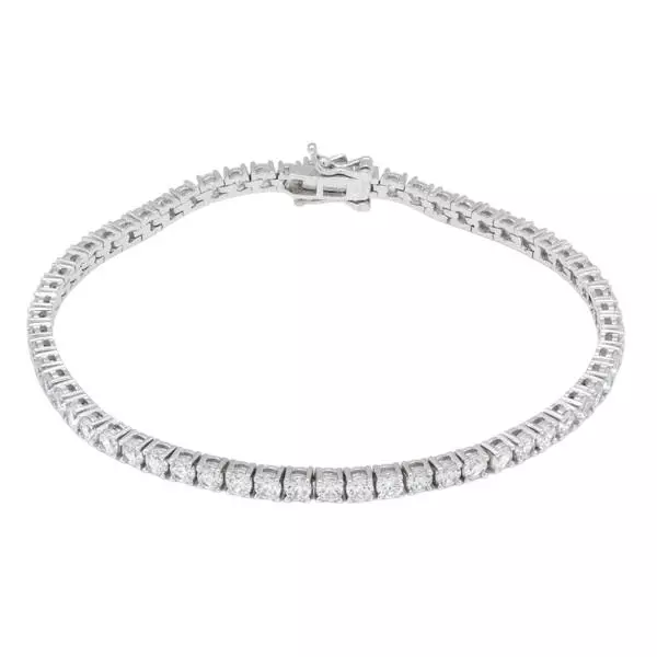 King Ice 4mm Tennis Bracelet - White Gold - WHITE GOLD