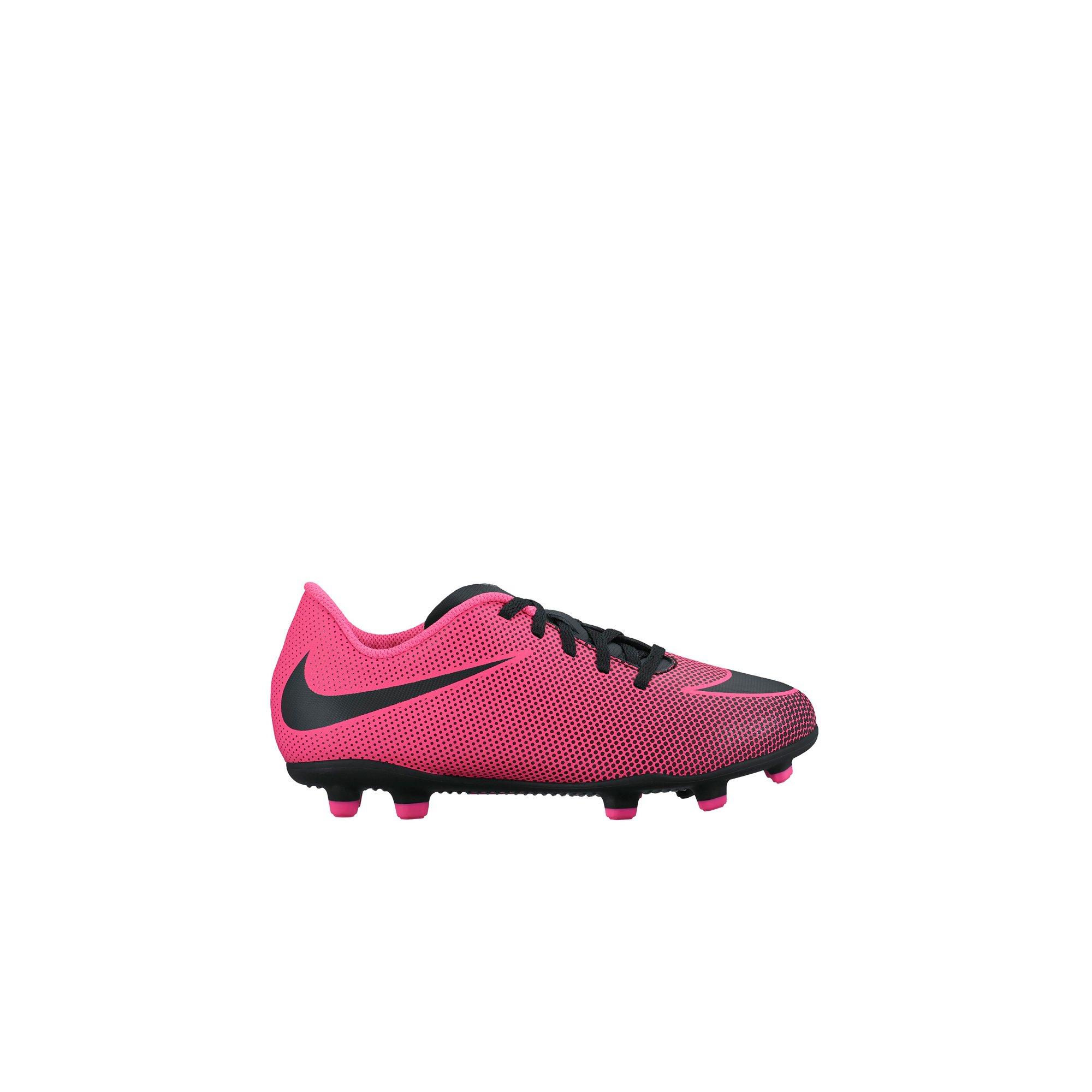Nike Bravata II FG Preschool "Black/Pink" Kids' Soccer Cleats - BLACK/PINK