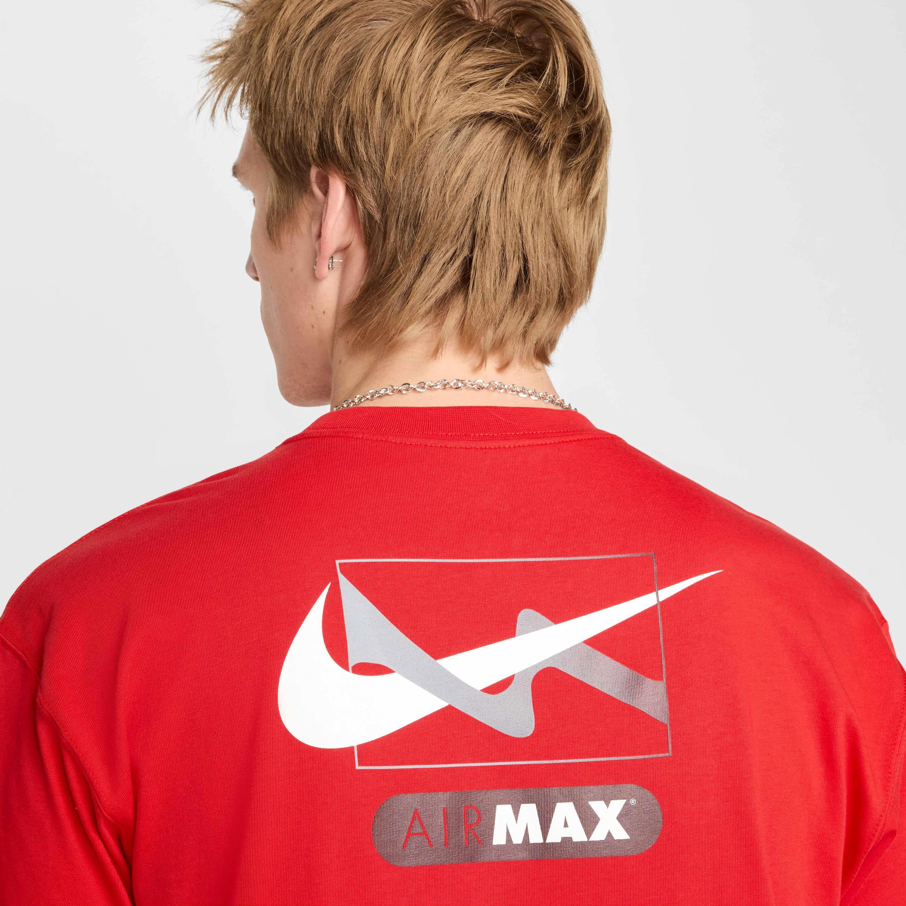 Nike Men's Sportswear Max90 FW Connect 2 T-Shirt - RED Thumbnail View 4