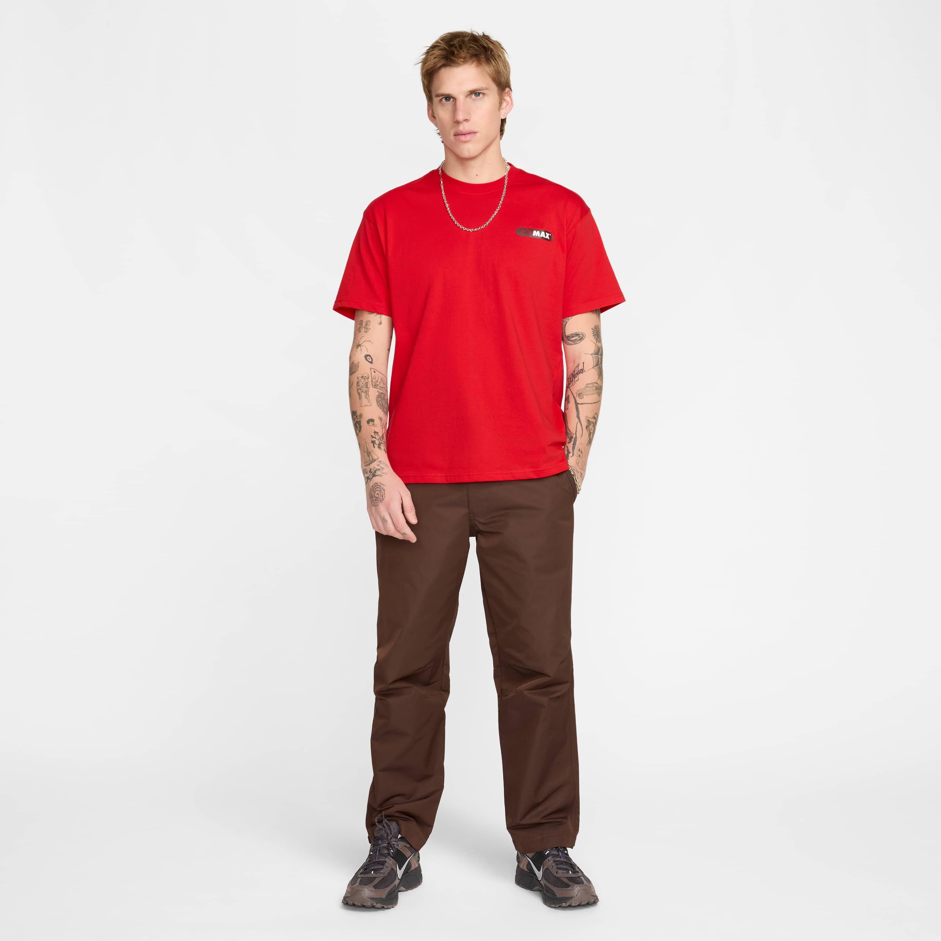 Nike Men's Sportswear Max90 FW Connect 2 T-Shirt - RED Thumbnail View 5