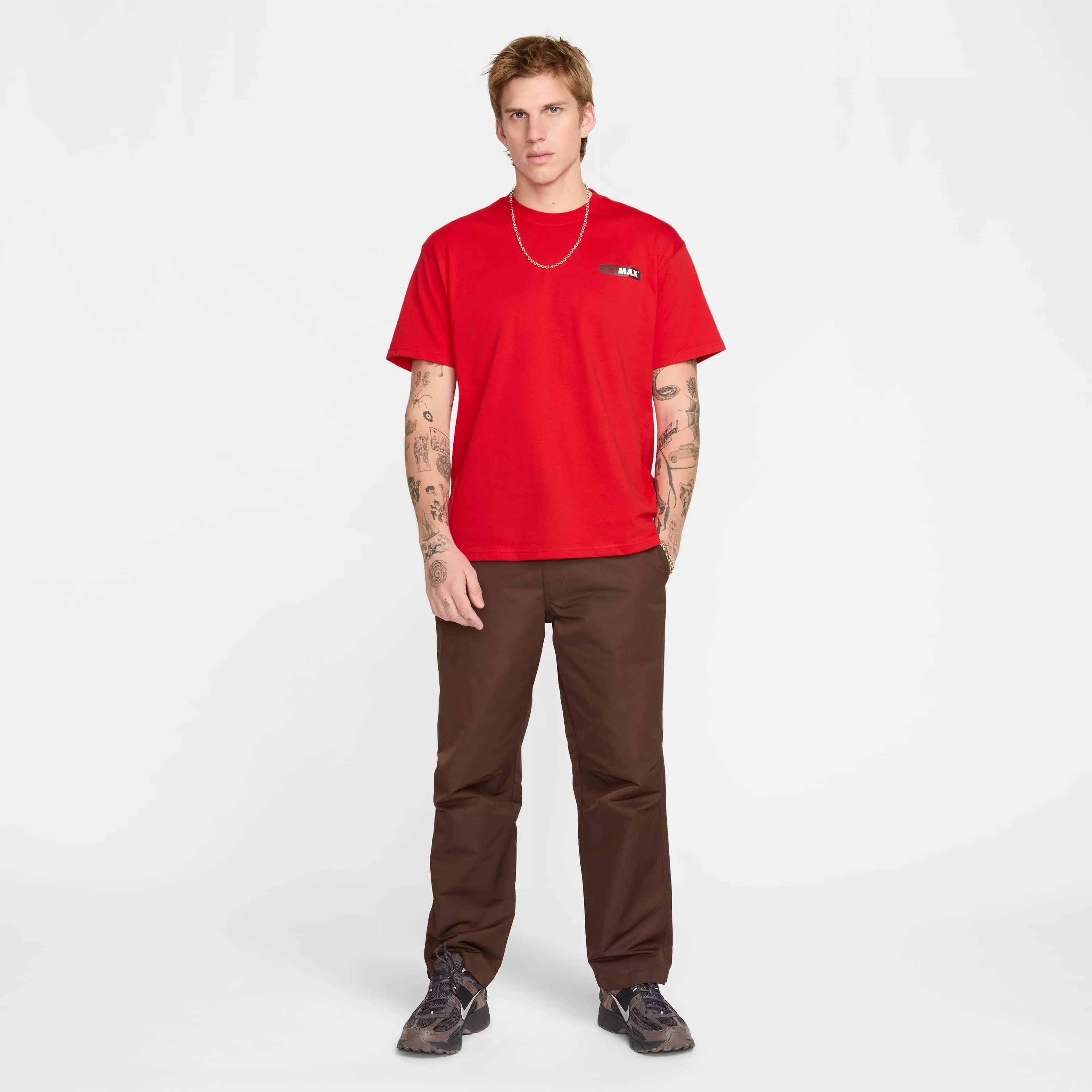 Nike Men's Sportswear Max90 FW Connect 2 T-Shirt - RED