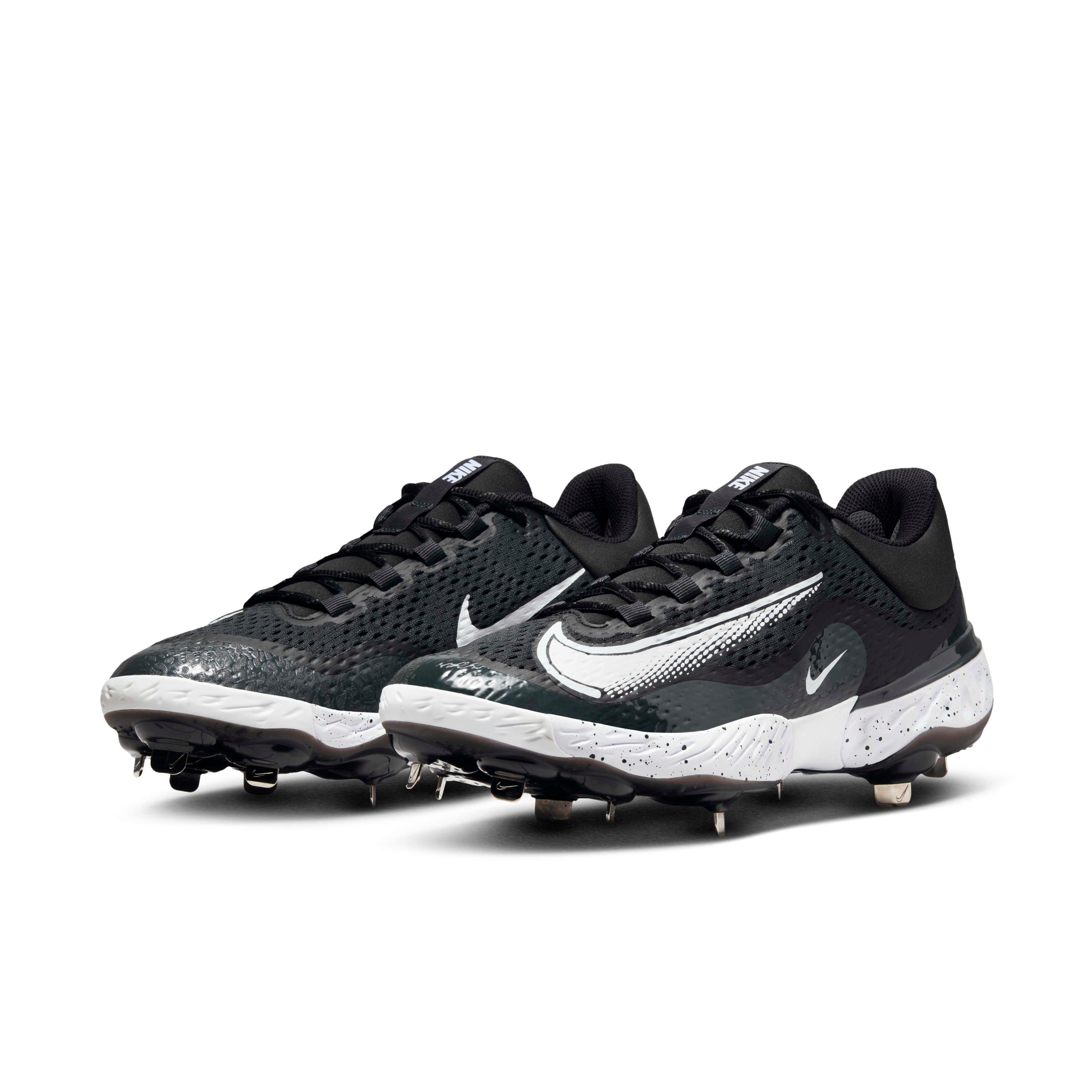Nike Alpha Huarache Elite 4 Low MCS "Black/Dark Smoke Grey/White" Men's Baseball Cleat - BLACK/DK GREY/WHITE Thumbnail View 3