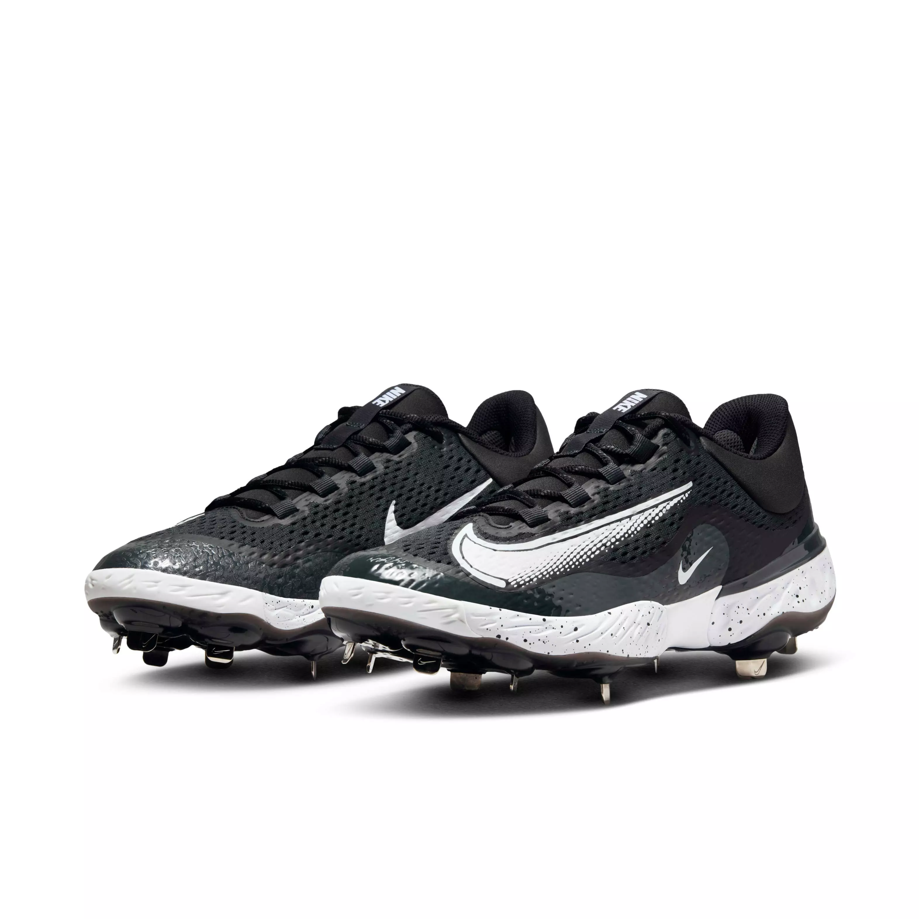Nike Alpha Huarache Elite 4 Low MCS "Black/Dark Smoke Grey/White" Men's Baseball Cleat - BLACK/DK GREY/WHITE