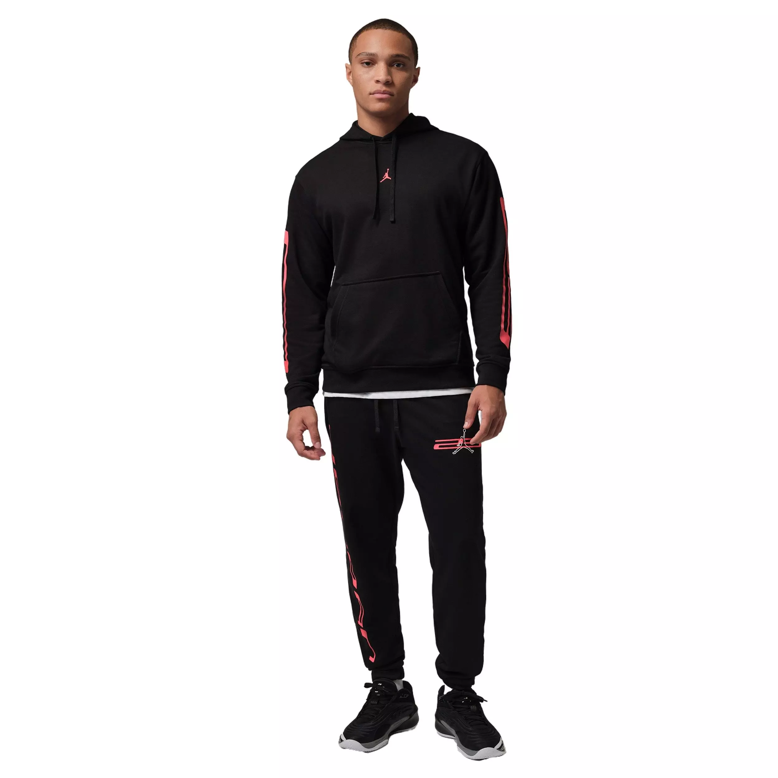 Jordan Men's Sport Crossover Dri-FIT Fleece Graphic Pullover Hoodie - BLACK