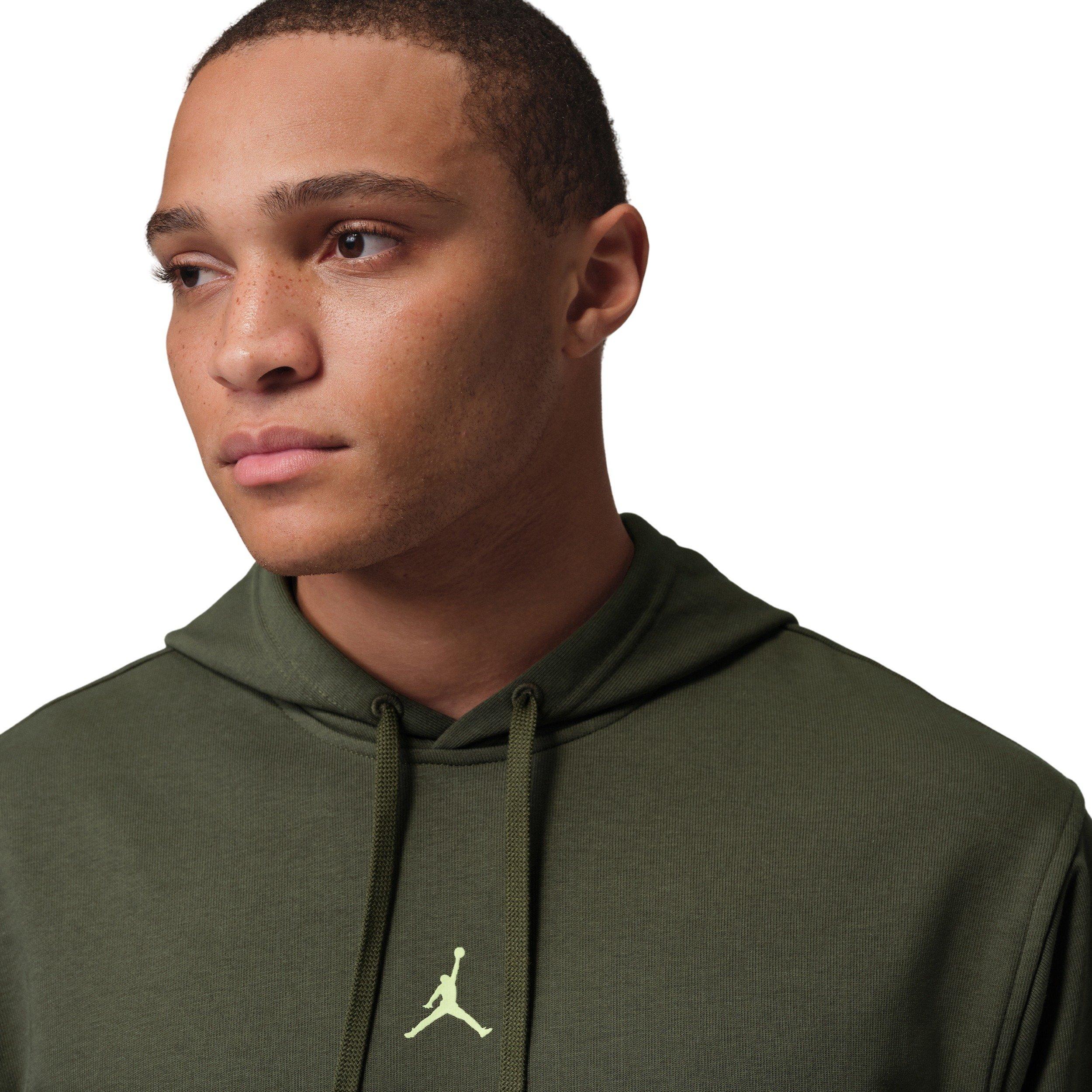Jordan Men's Sport Crossover Dri-FIT Fleece Graphic Pullover Hoodie - GREEN Thumbnail View 3