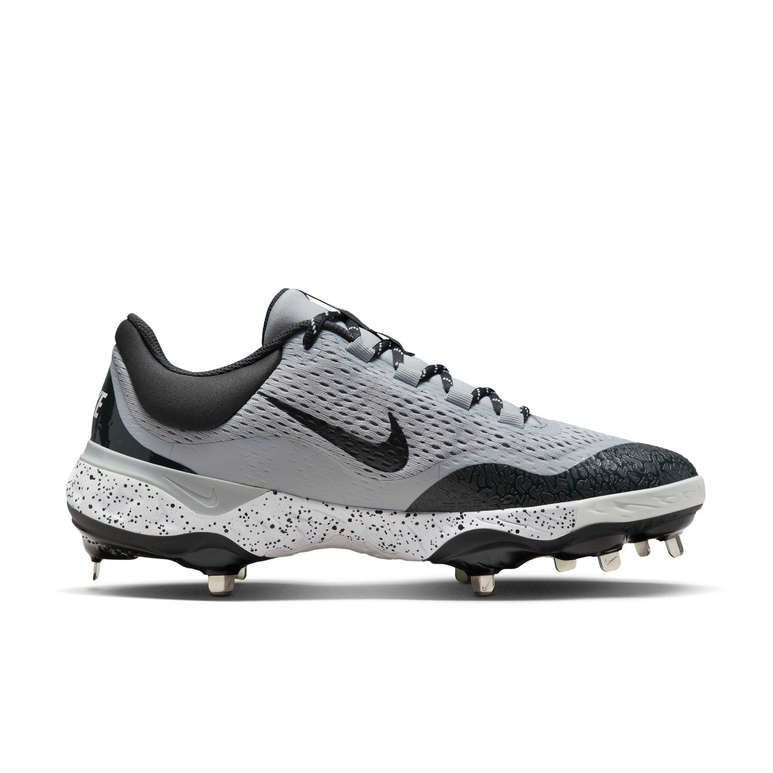 Nike Alpha Huarache Elite 4 Low MCS "Wolf Grey/White/Dark Smoke Grey" Men's Baseball Cleat - GREY/WHITE/DK GREY Thumbnail View 1