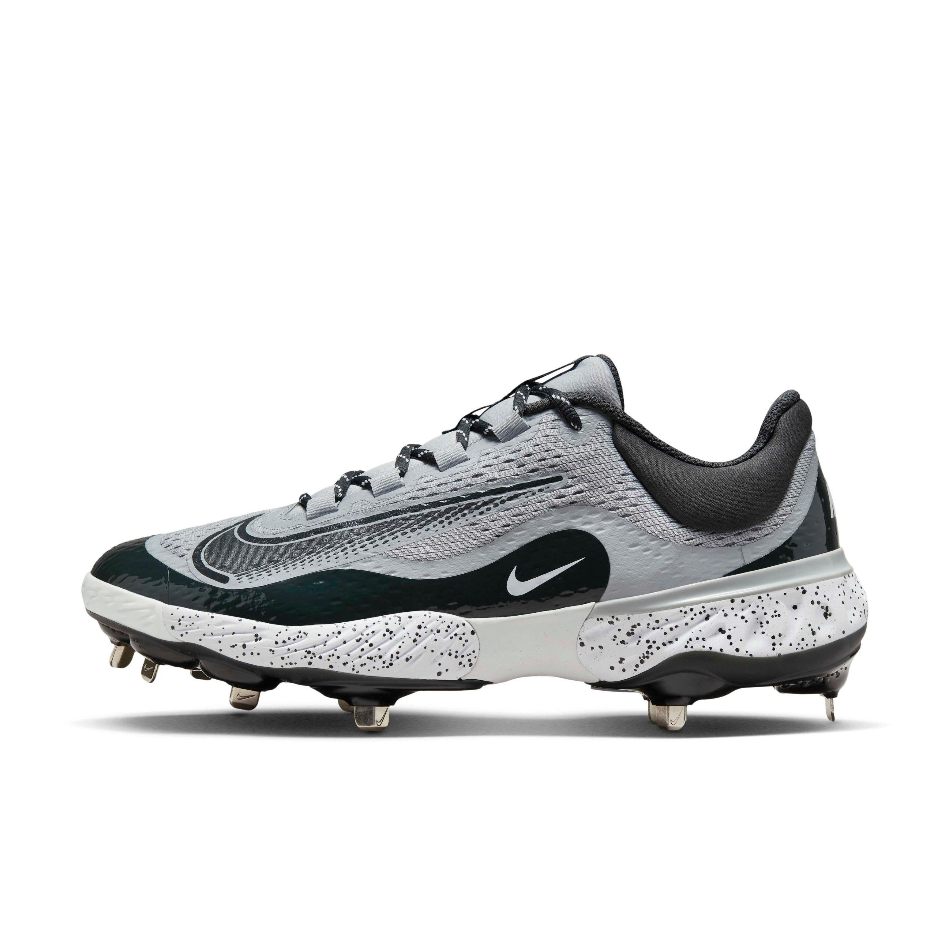 Nike Alpha Huarache Elite 4 Low MCS "Wolf Grey/White/Dark Smoke Grey" Men's Baseball Cleat - GREY/WHITE/DK GREY Thumbnail View 2