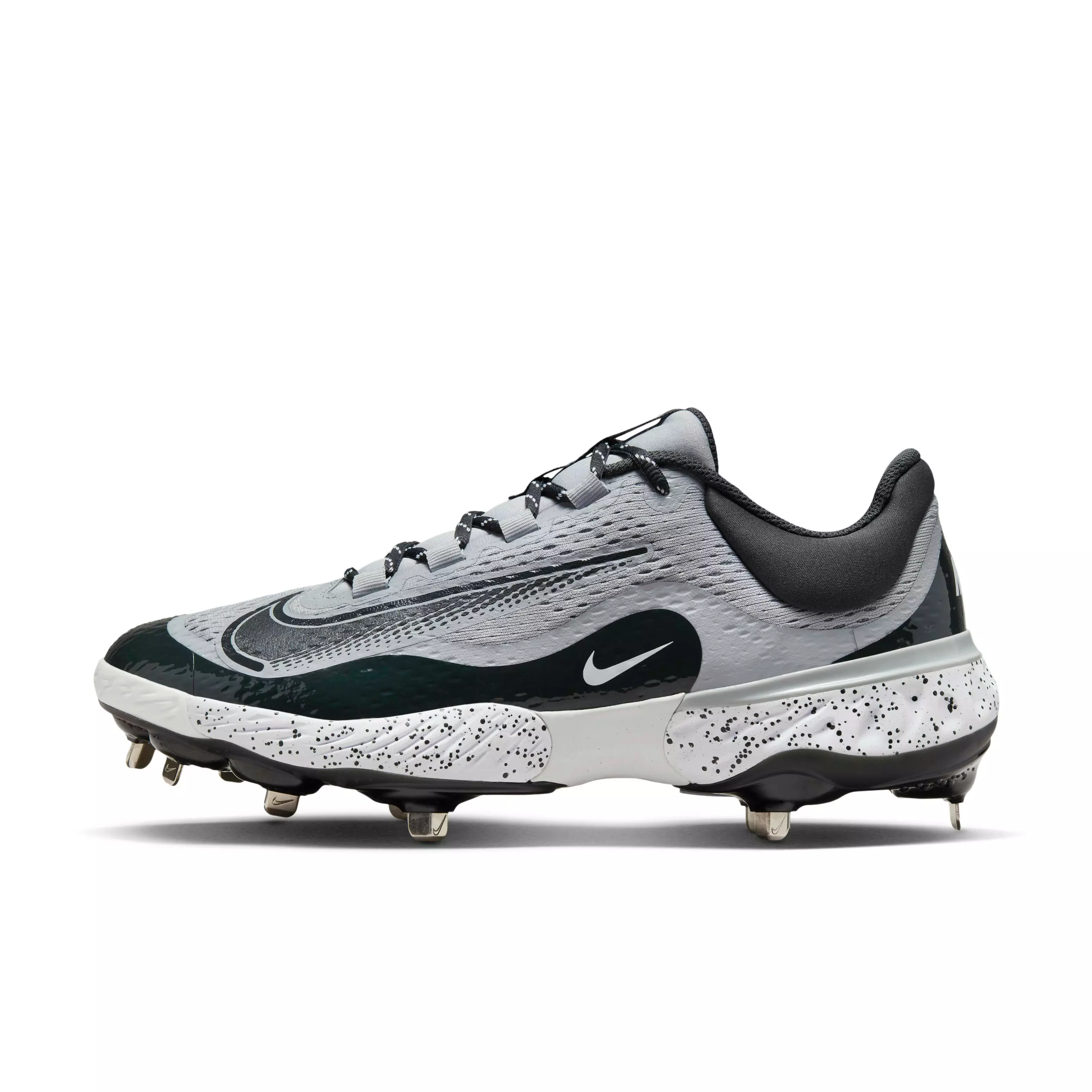 Nike Alpha Huarache Elite 4 Low MCS "Wolf Grey/White/Dark Smoke Grey" Men's Baseball Cleat - GREY/WHITE/DK GREY